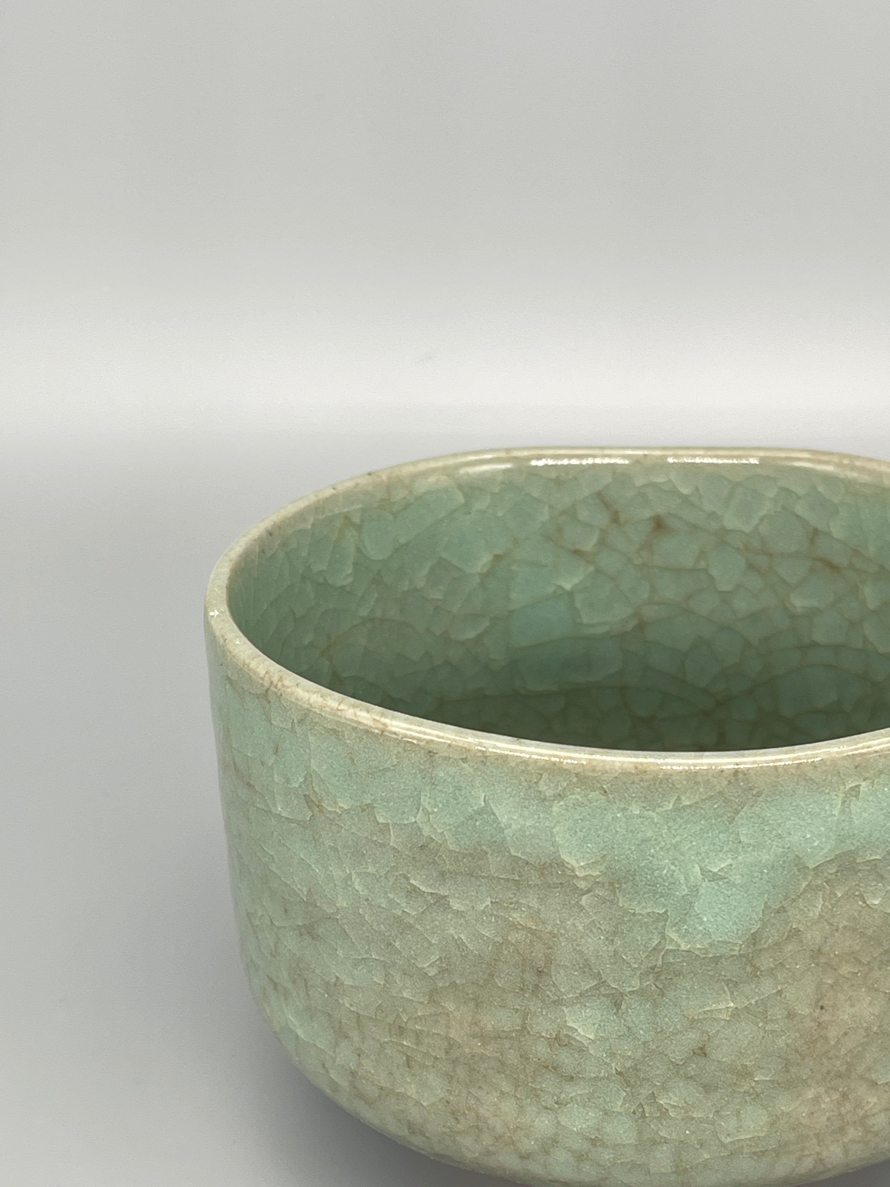 Vintage Japanese Matcha Bowl, Chawan - Blue Glaze