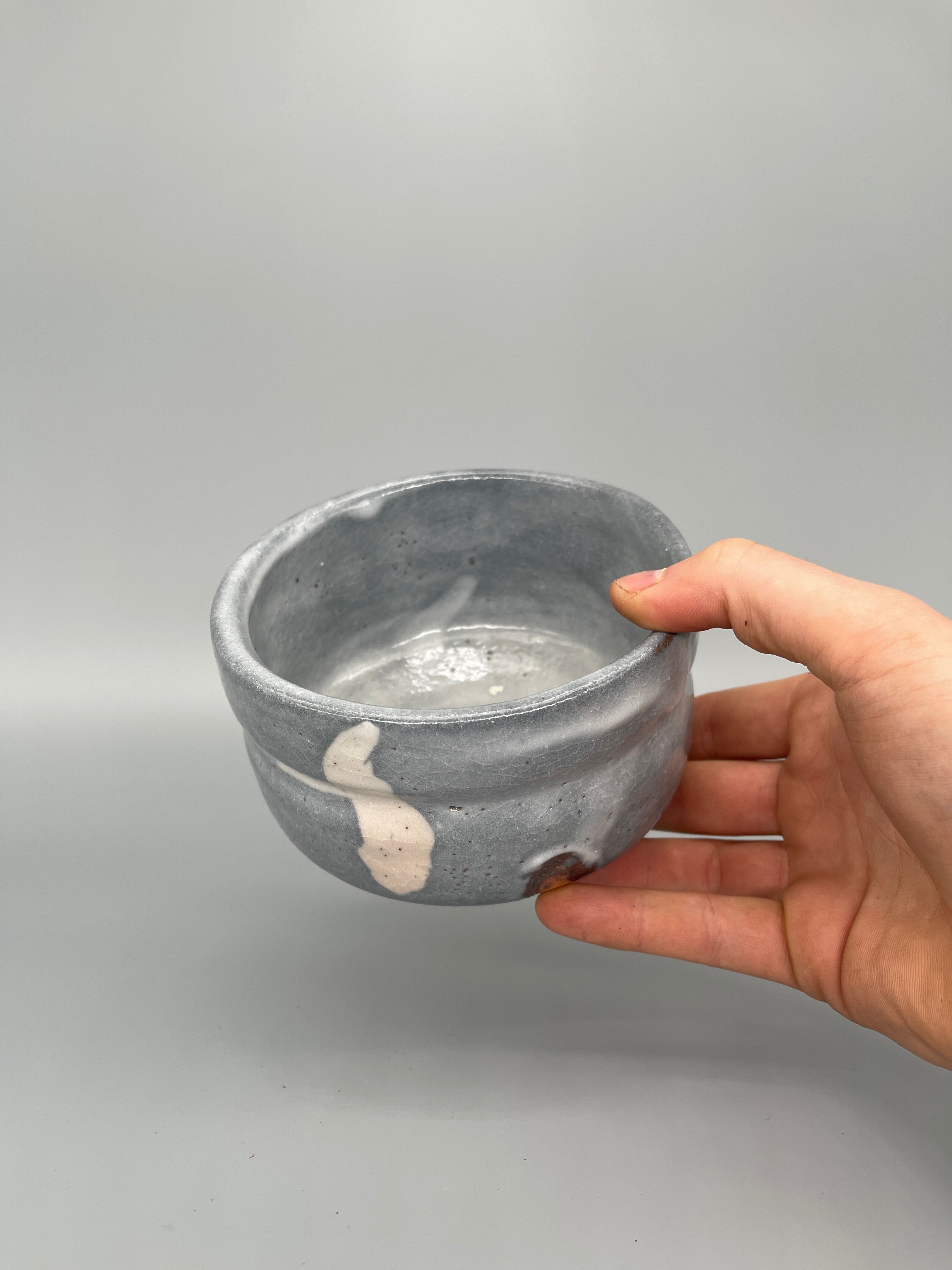 Vintage Japanese Matcha Bowl, Chawan - Blue Shino