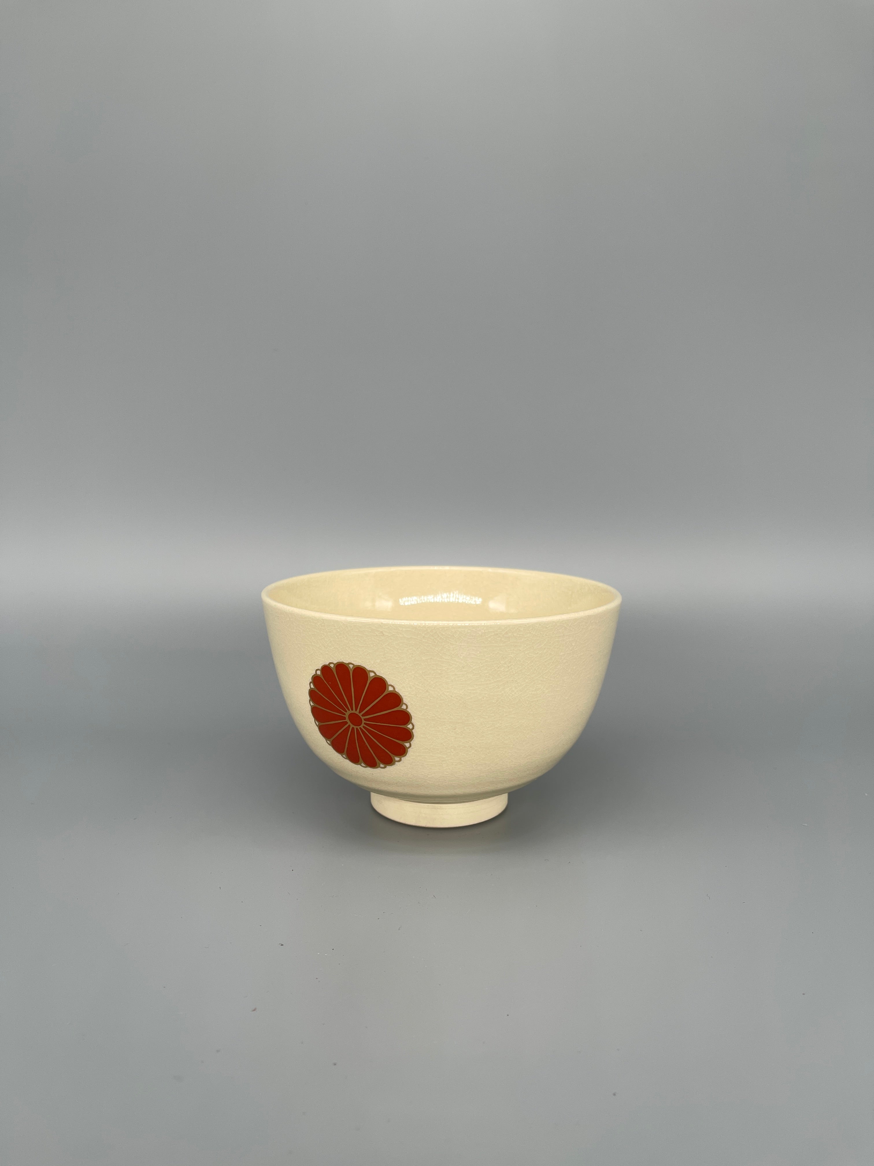 Vintage Japanese Matcha Bowl, Chawan - Floral Motif