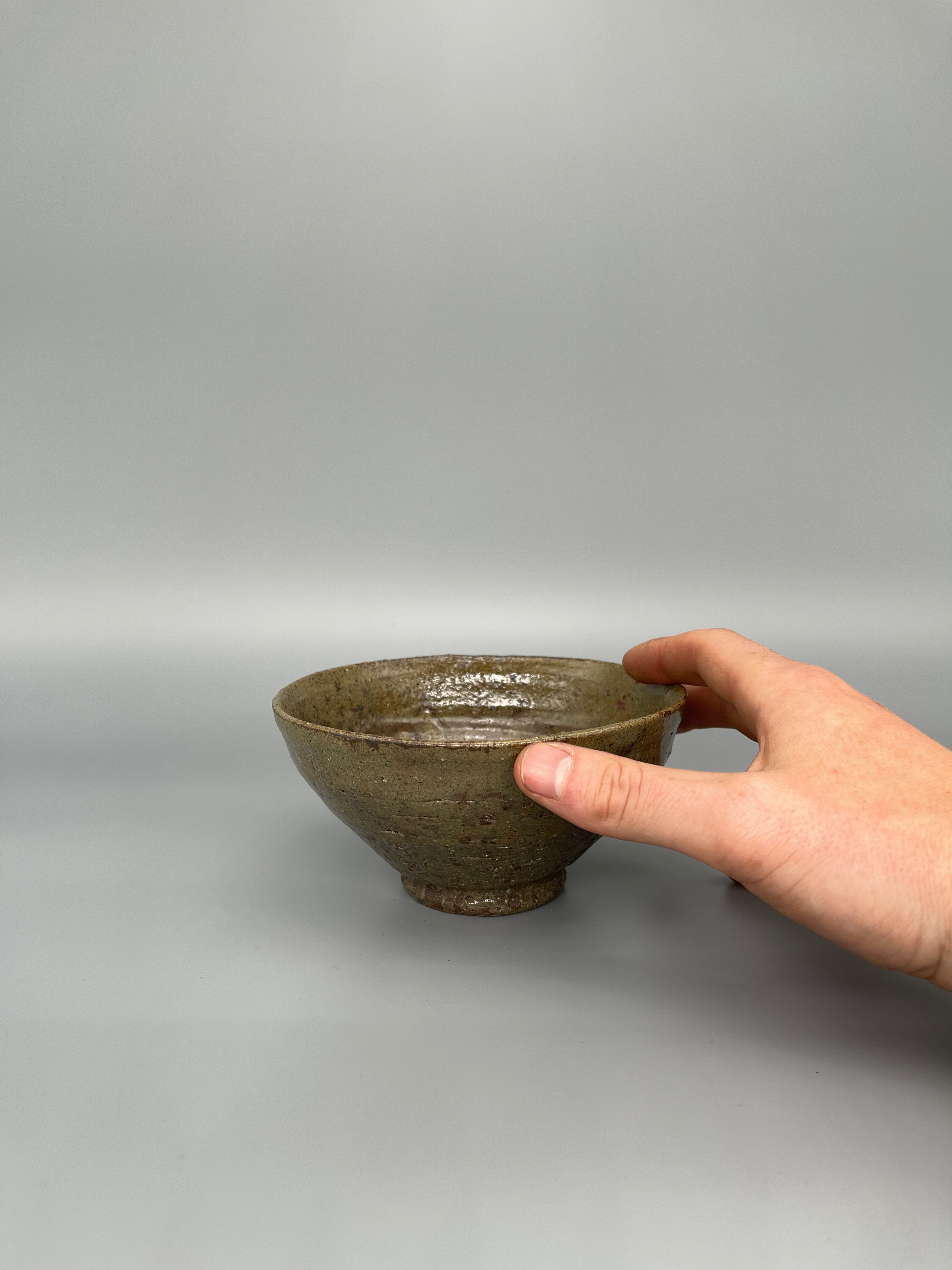 Vintage Japanese Matcha Bowl, Chawan - Earthy Green