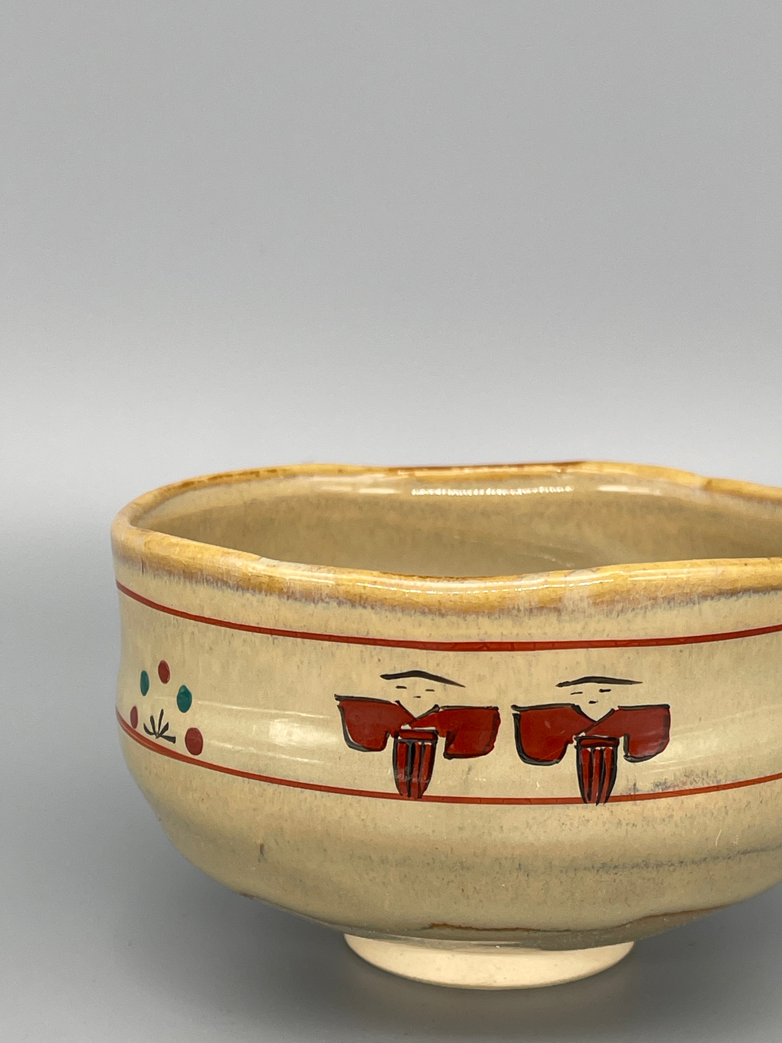 Vintage Japanese Matcha Bowl, Chawan - House Motif