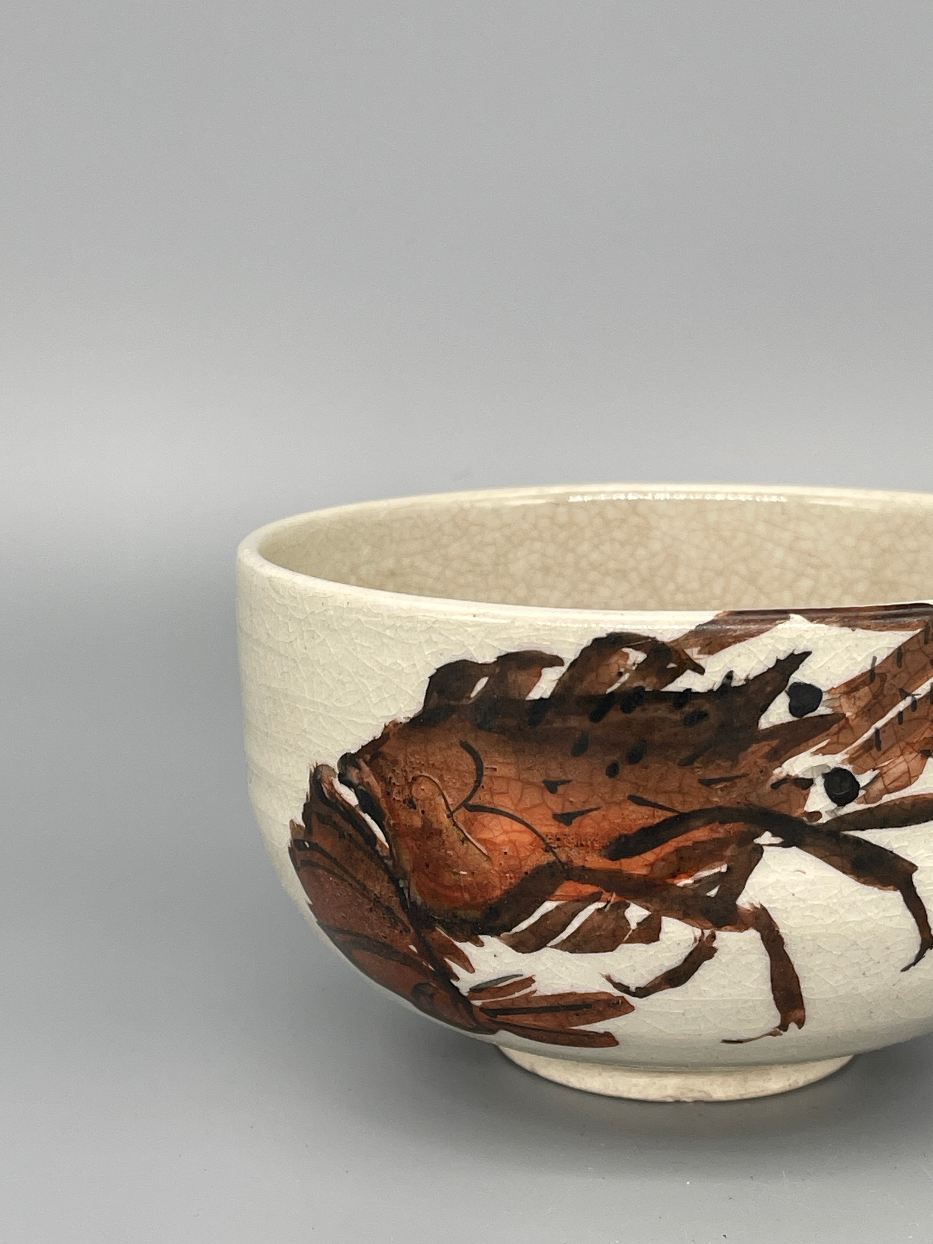 Vintage Japanese Matcha Bowl, Chawan - Lobster Motif