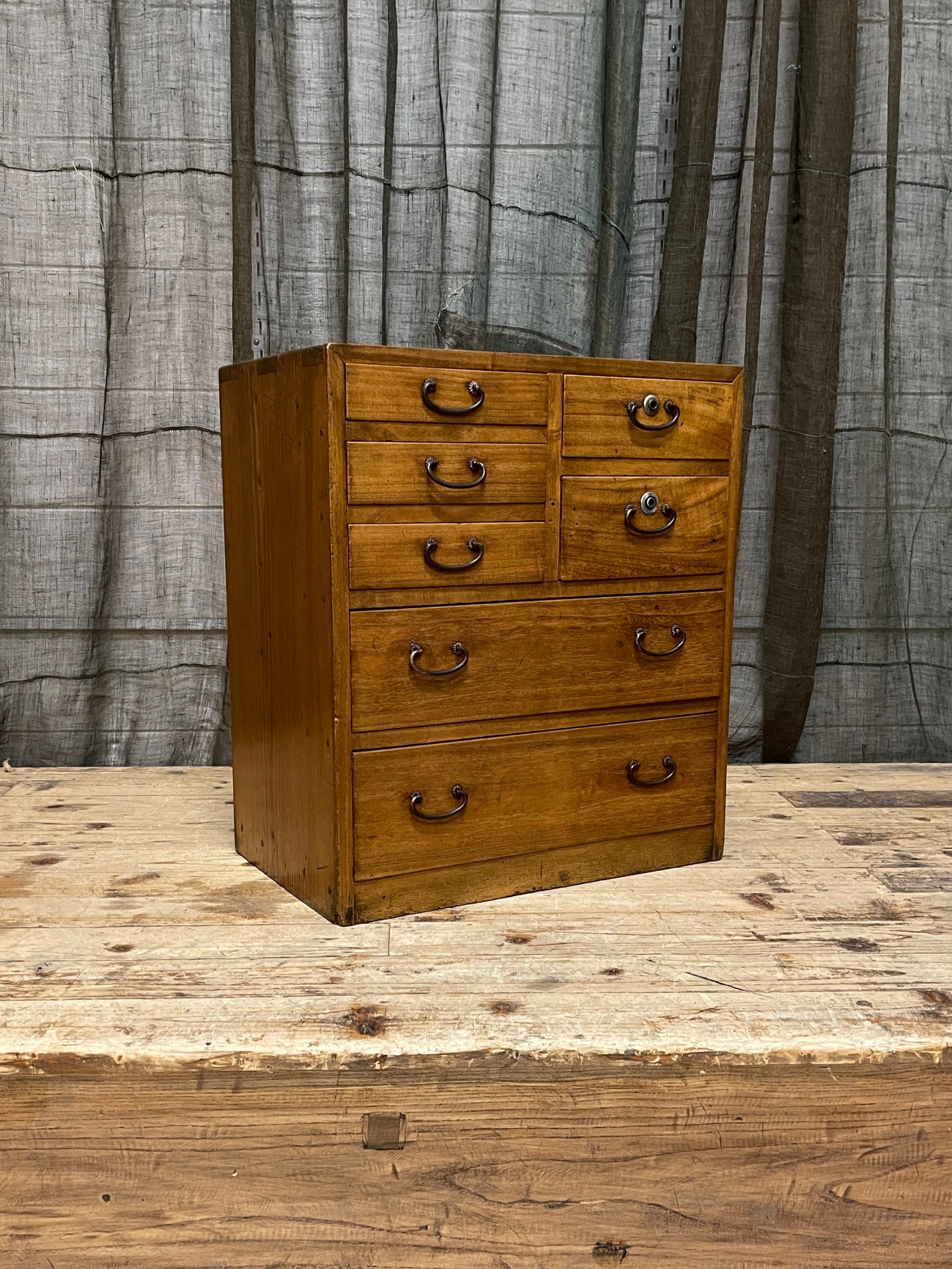 Ko Dansu, Japanese 7-Drawer Side Cabinet - Paulownia & Cedar | 1930's