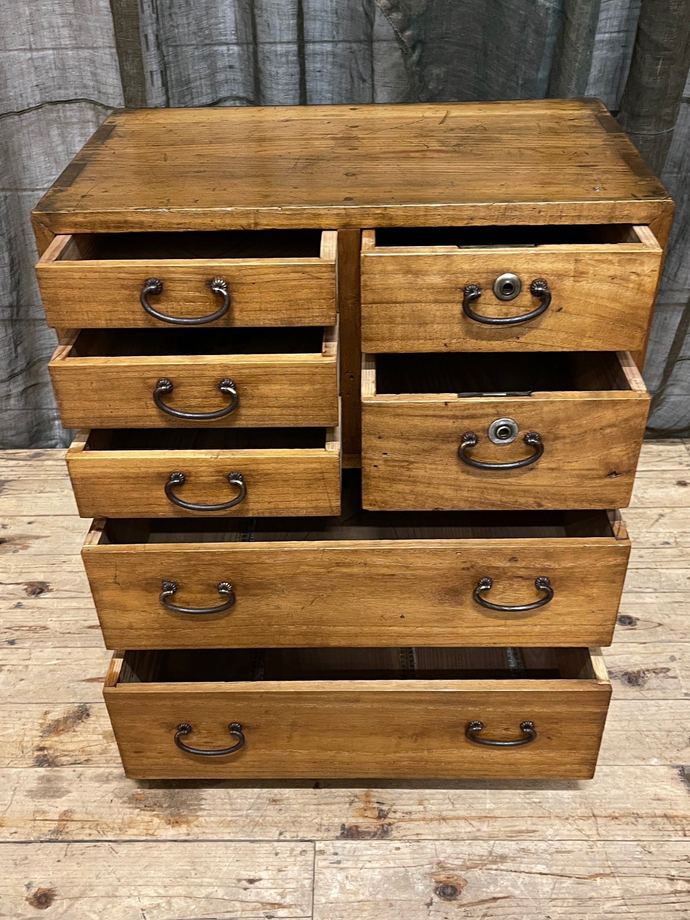 Ko Dansu, Japanese 7-Drawer Side Cabinet - Paulownia & Cedar | 1930's
