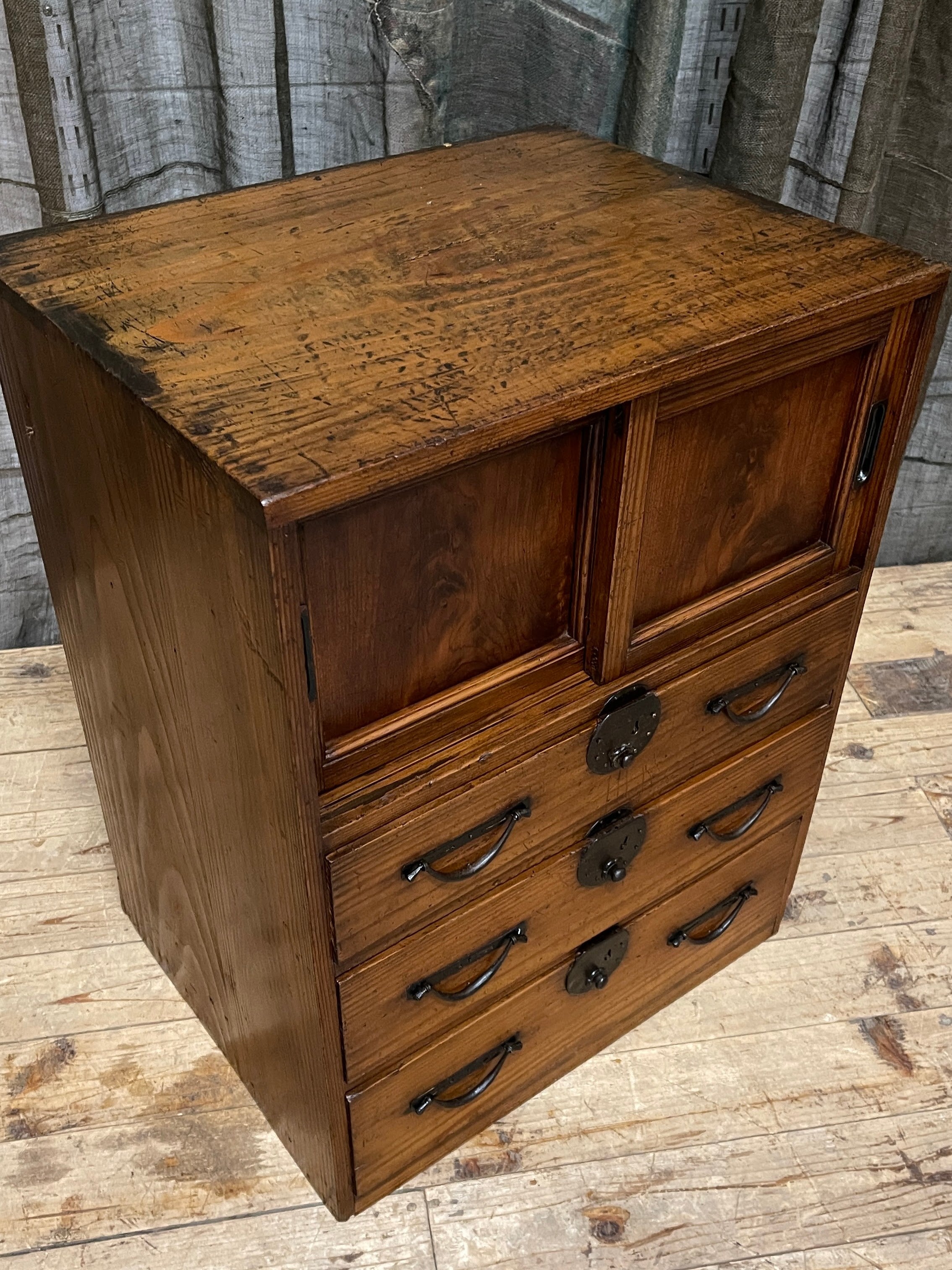 Ko Dansu, Japanese Side Cabinet - Cypress & Cedar | c.1890