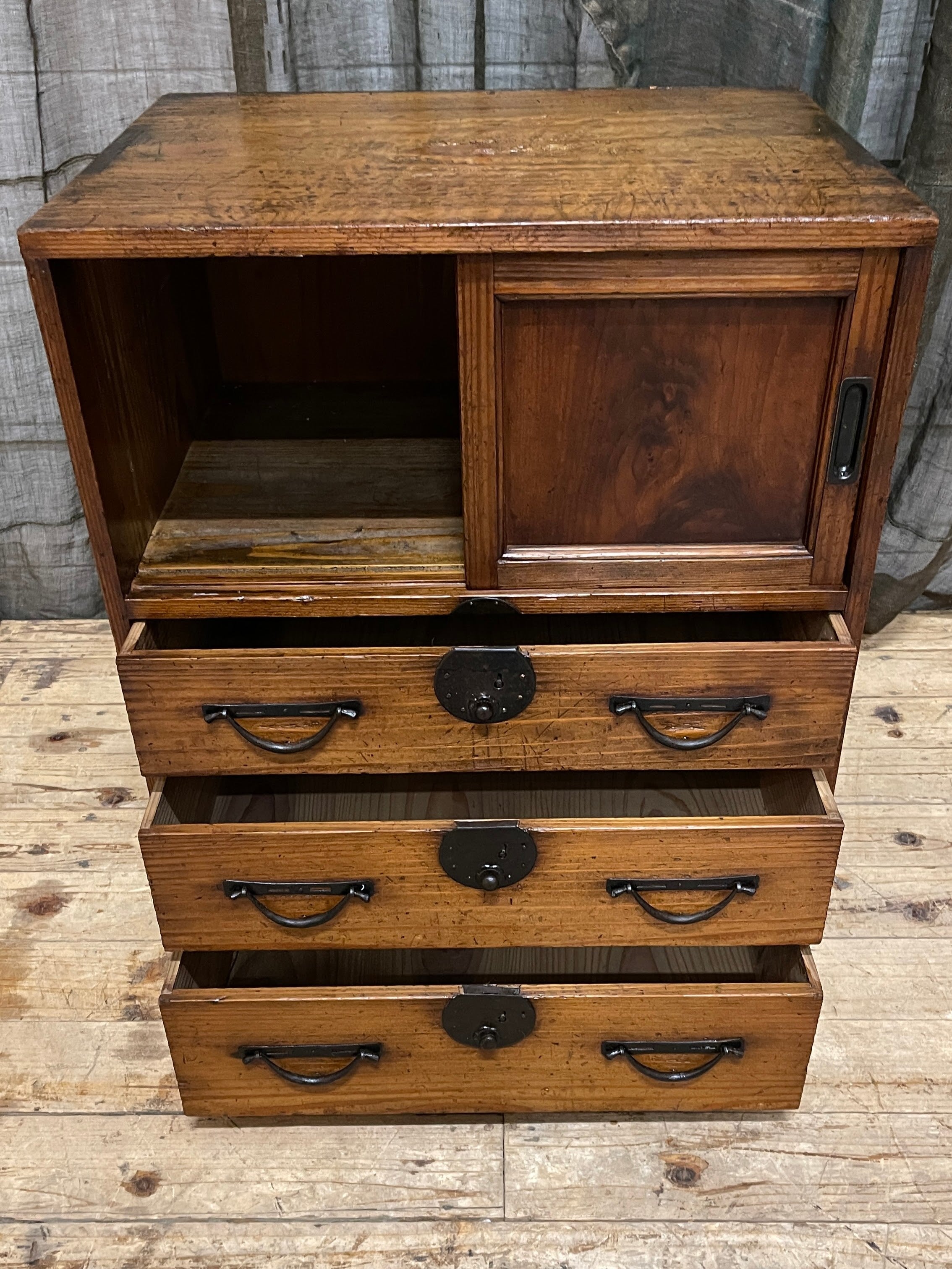Ko Dansu, Japanese Side Cabinet - Cypress & Cedar | c.1890