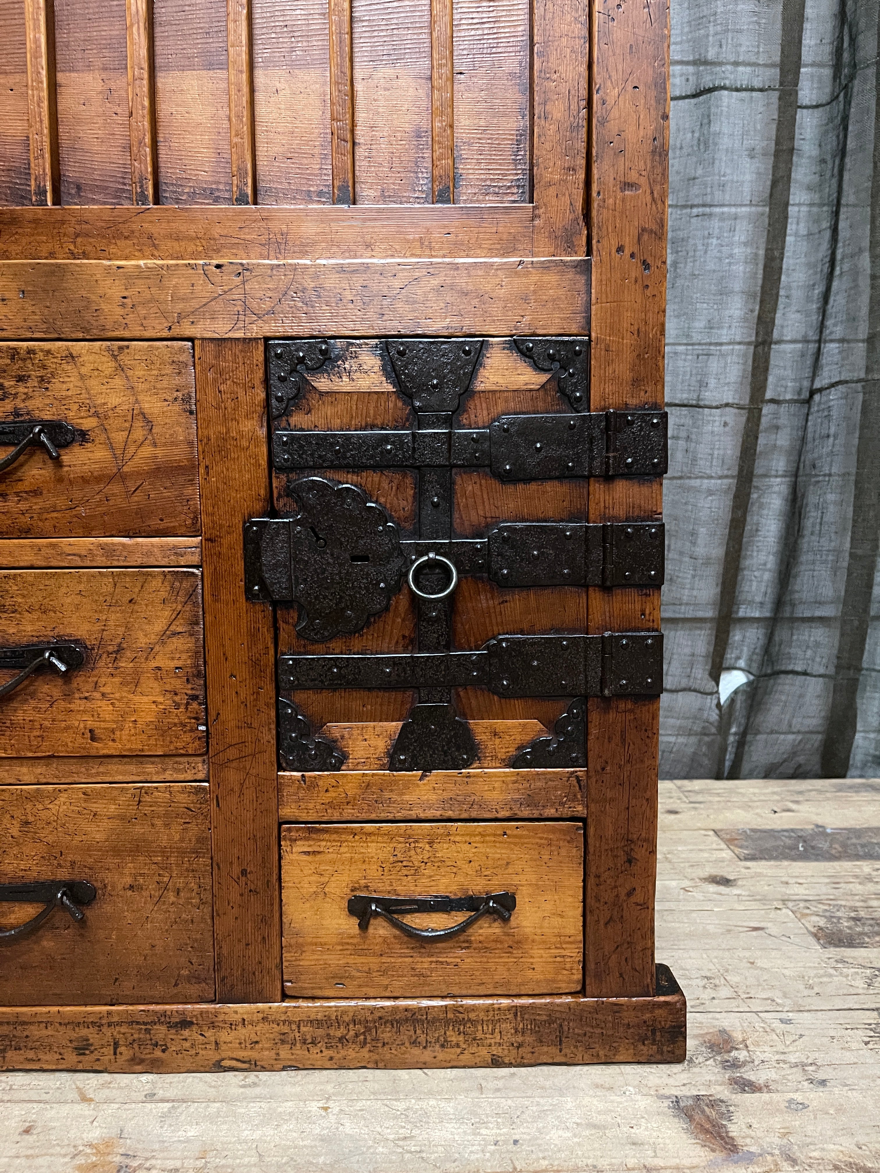 Antique Japanese Choba Dansu, Merchant's Chest - Cypress & Cedar | Meiji