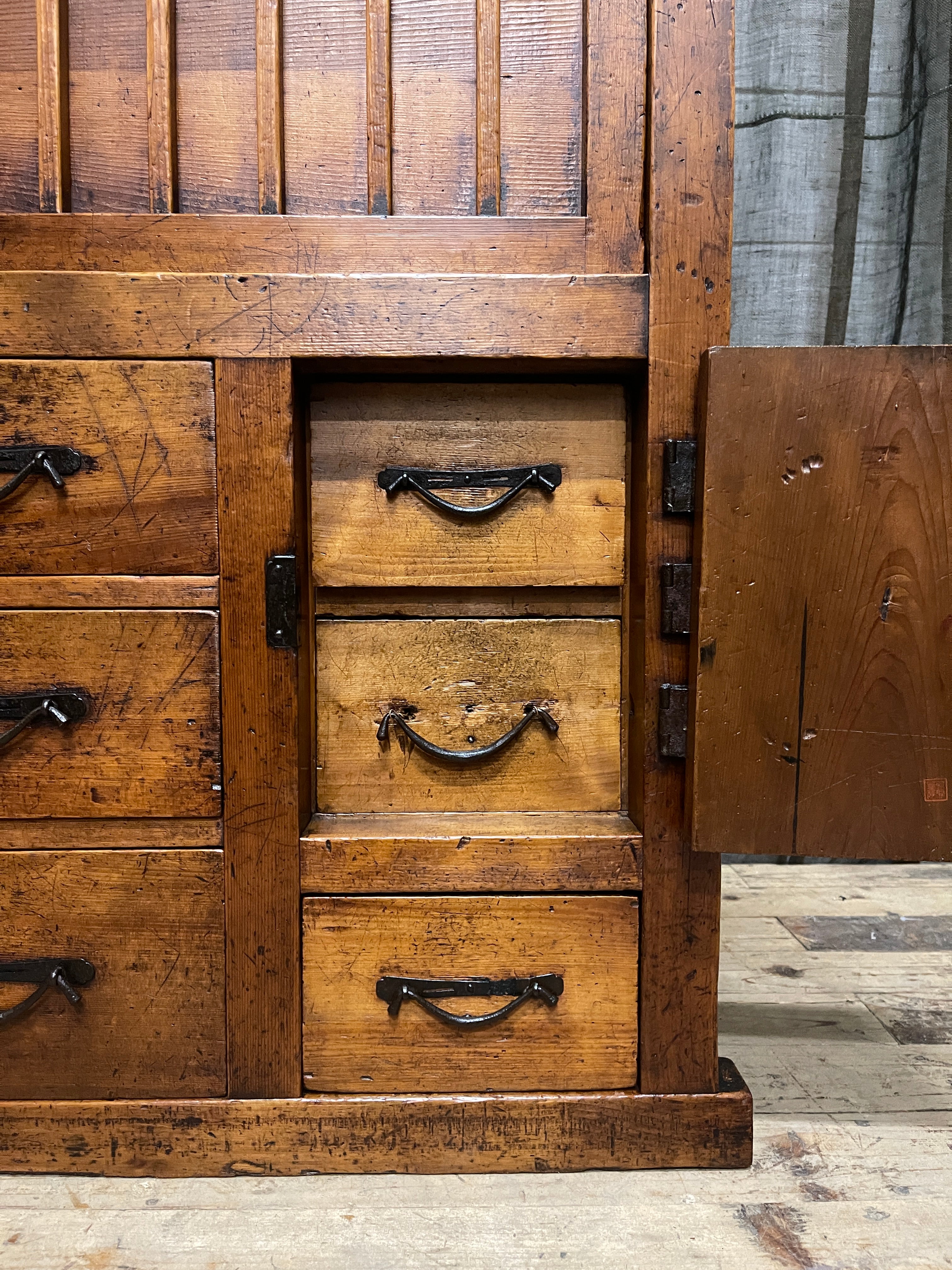 Antique Japanese Choba Dansu, Merchant's Chest - Cypress & Cedar | Meiji