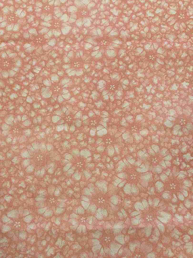 Japanese Silk Fabric, Pink with White Blossoms