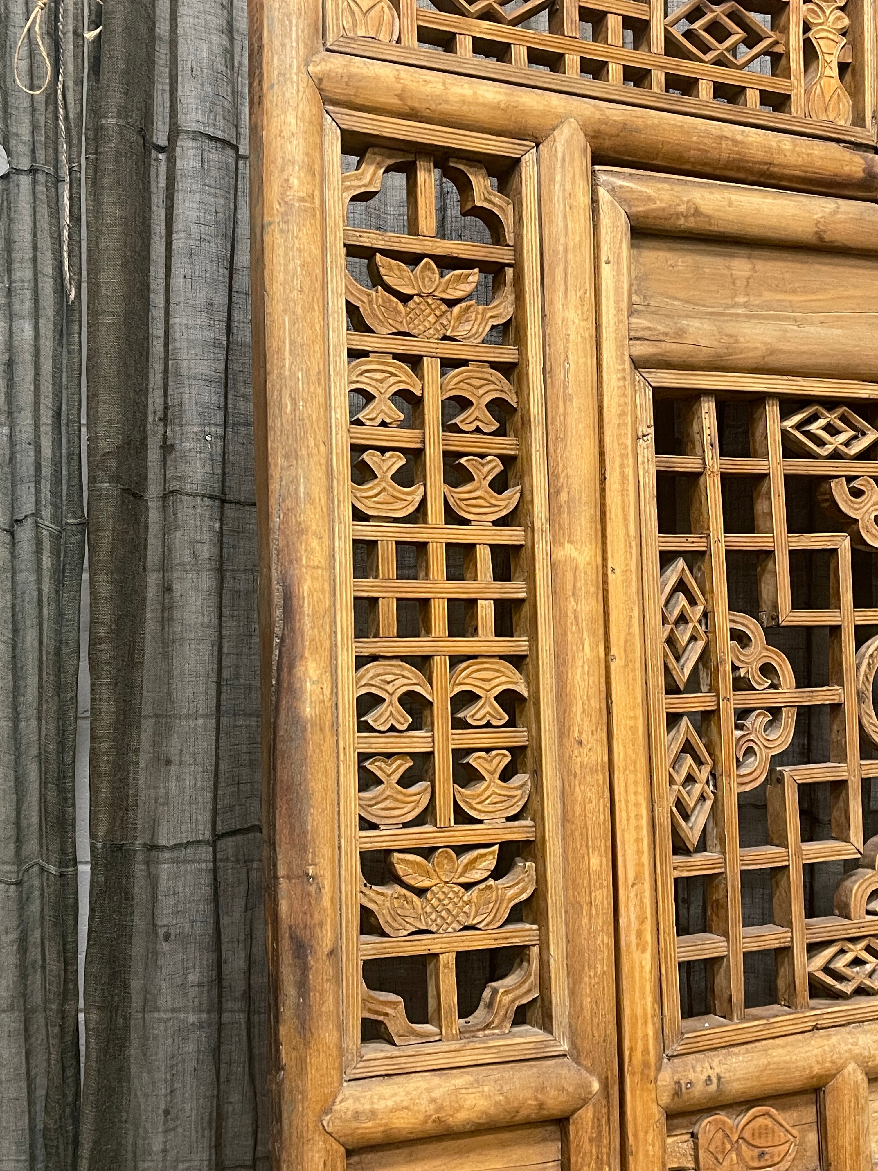 Antique Chinese Carved Courtyard Gate Panel - c.1900