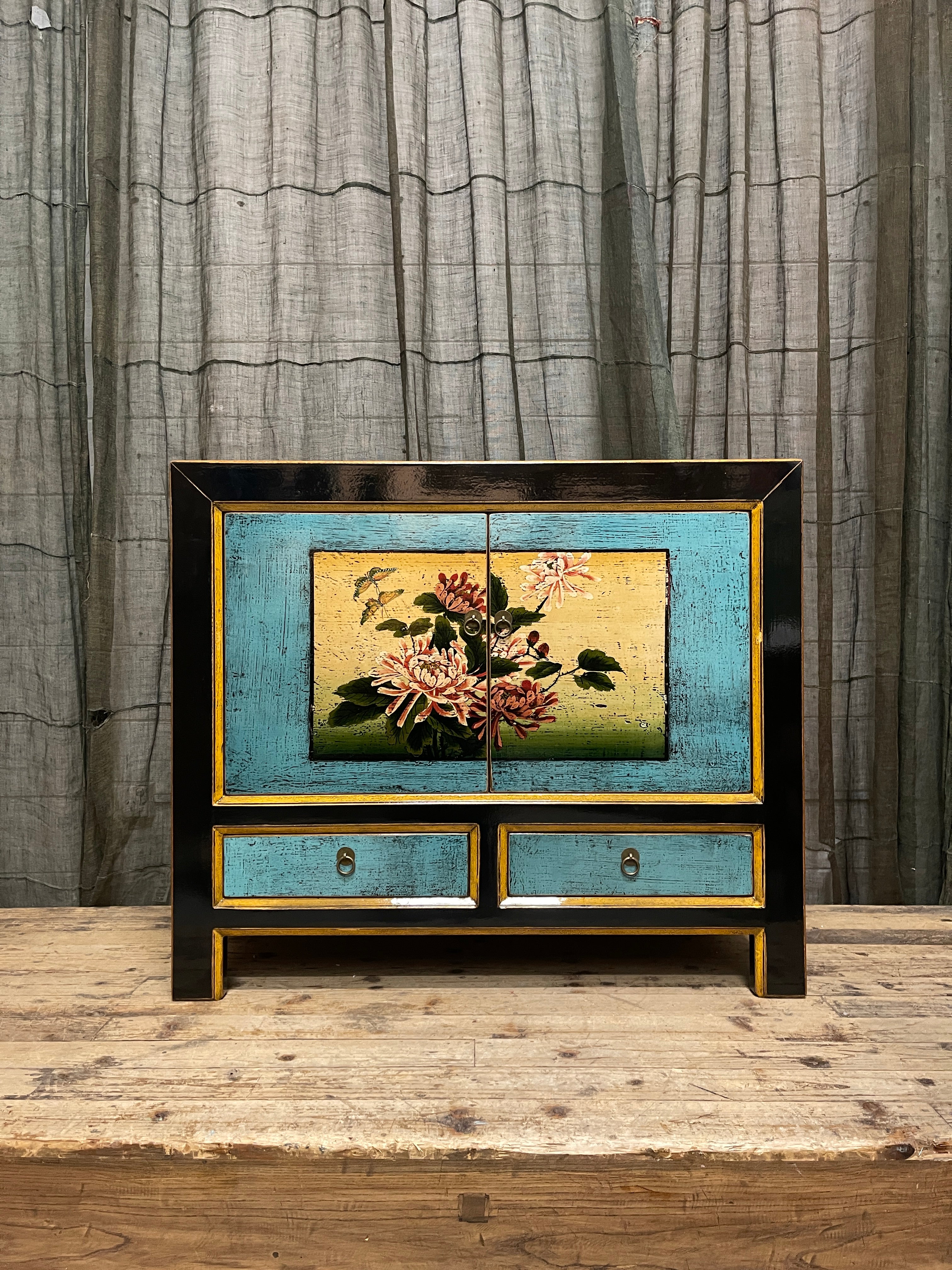 Chinese Black Lacquered Cabinet