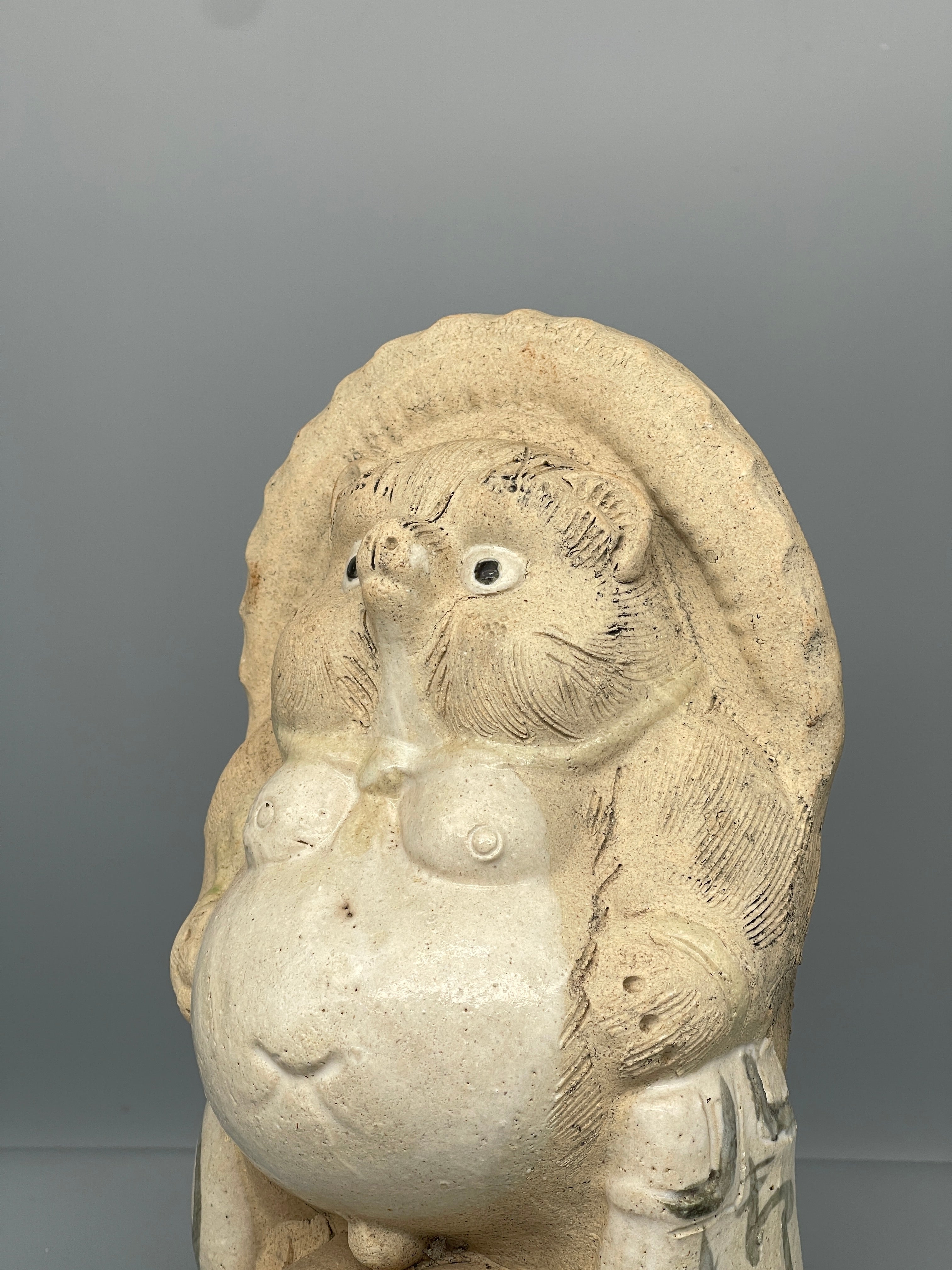 Small Vintage Japanese Ceramic Tanuki Statue