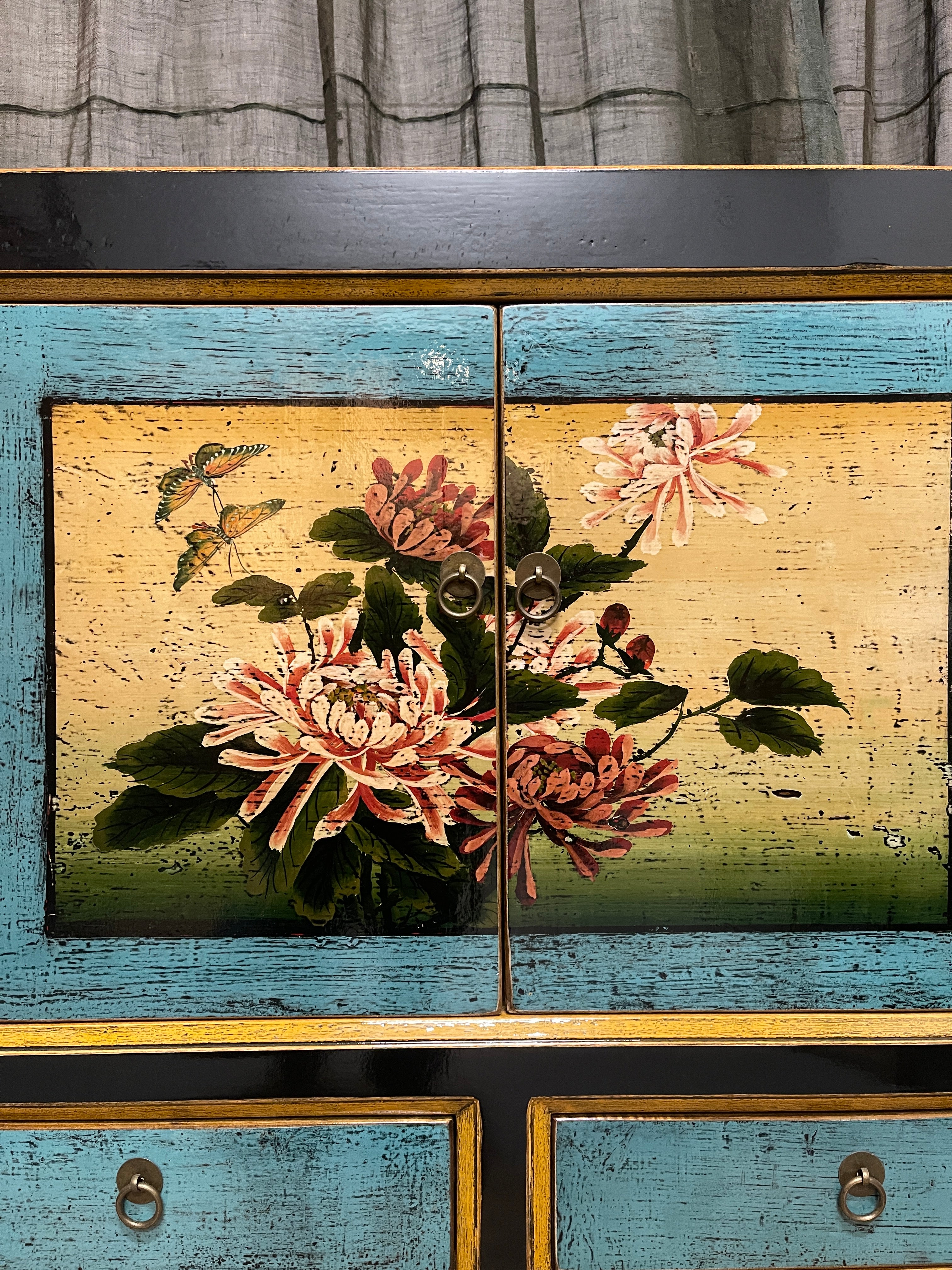 Chinese Black Lacquered Cabinet