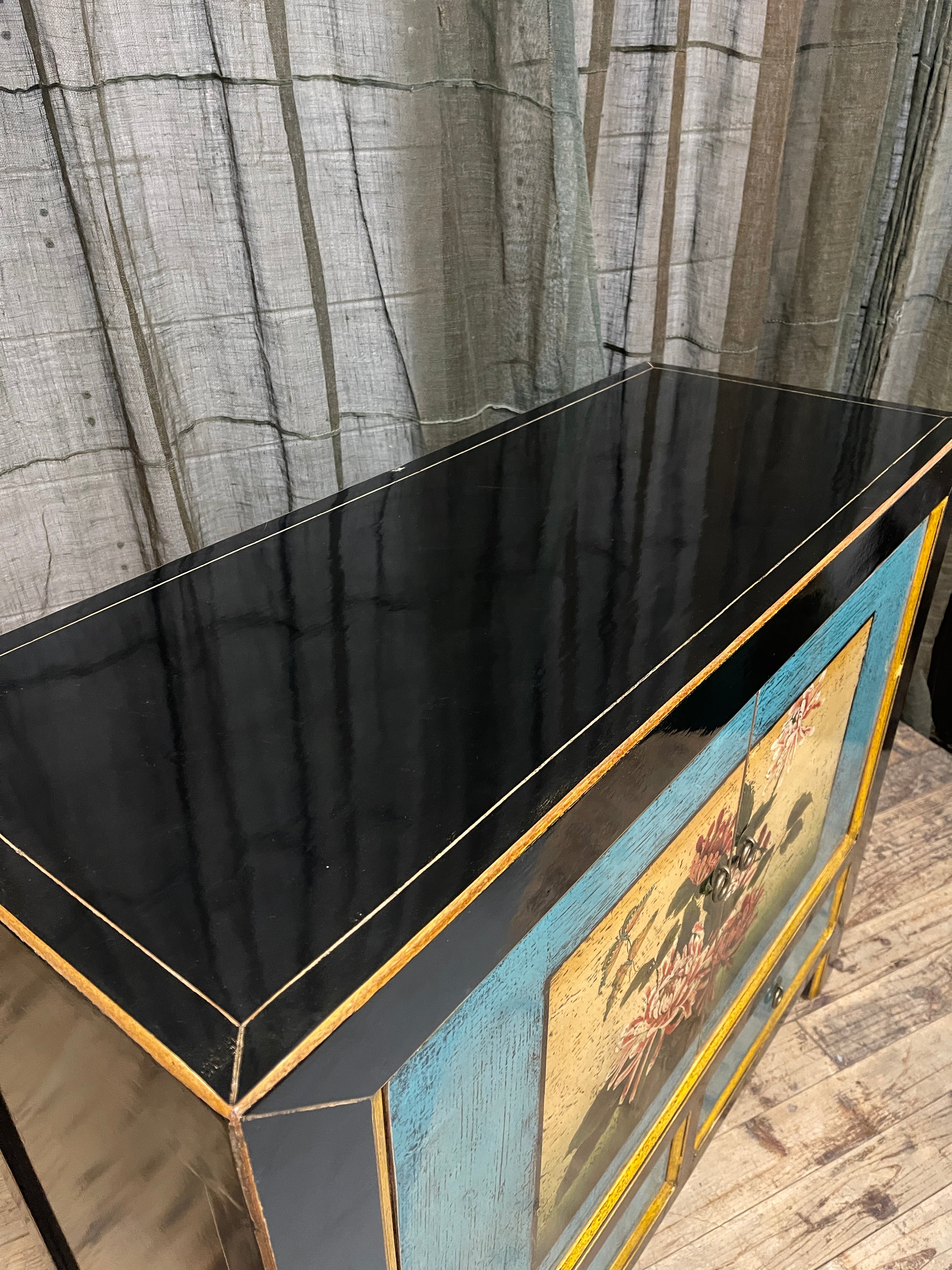 Chinese Black Lacquered Cabinet