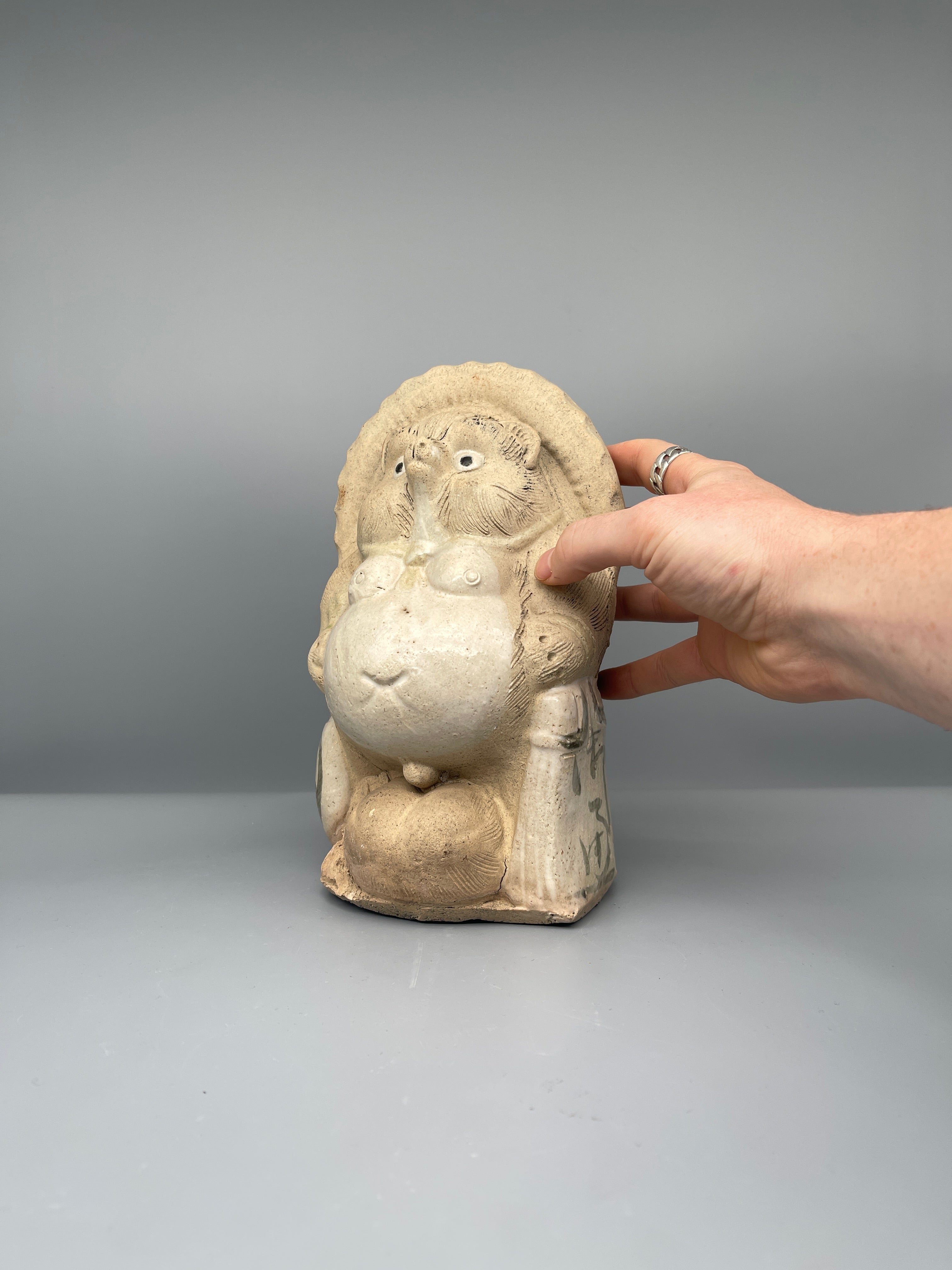 Small Vintage Japanese Ceramic Tanuki Statue