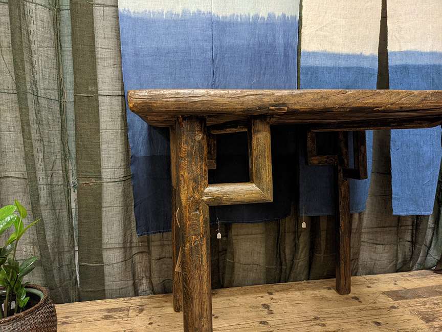 Antique Provincial Chinese Elm Wood Table