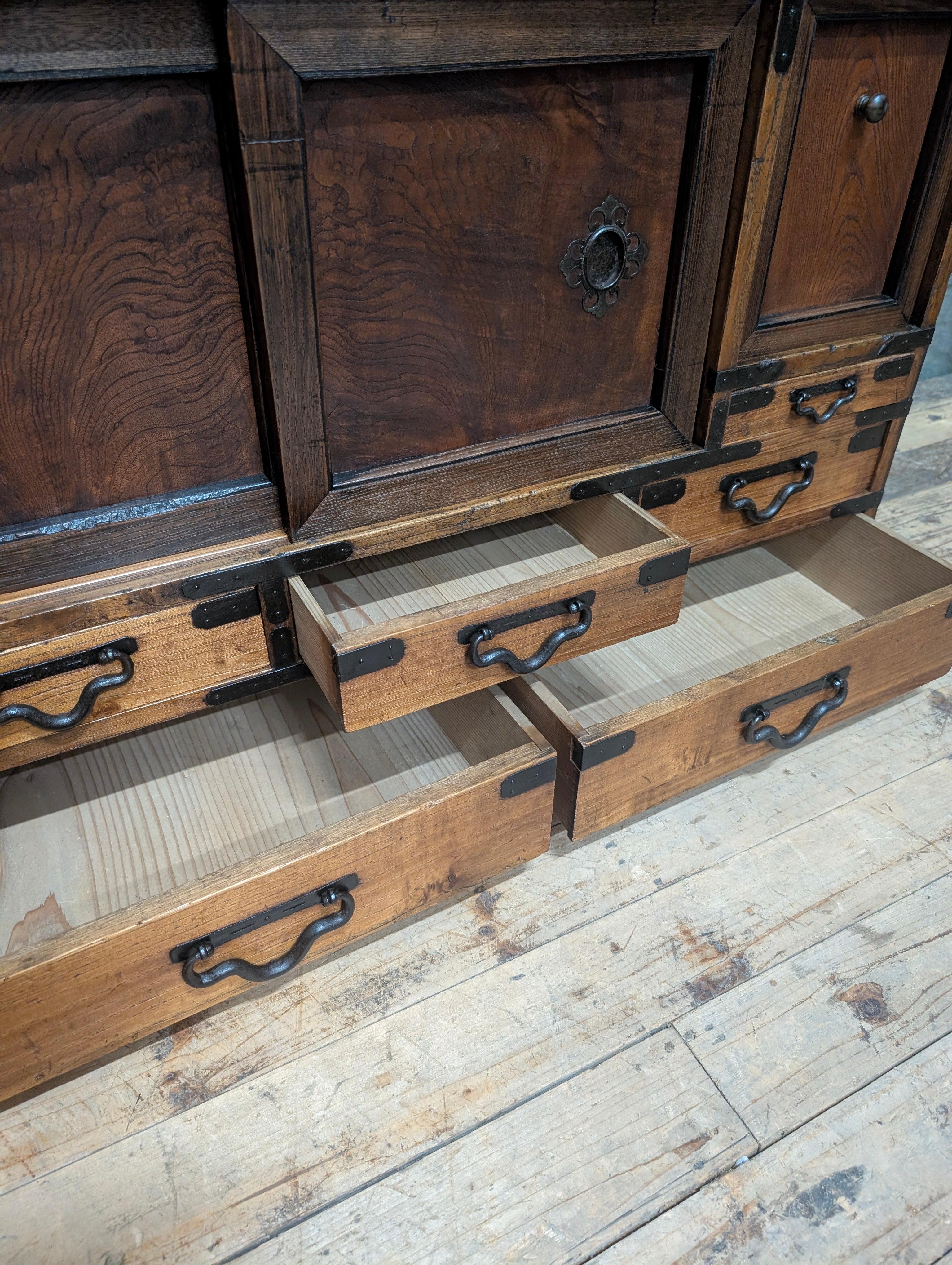 Antique Japanese Low Cabinet from Kyoto - Paulownia & Elm | Meiji