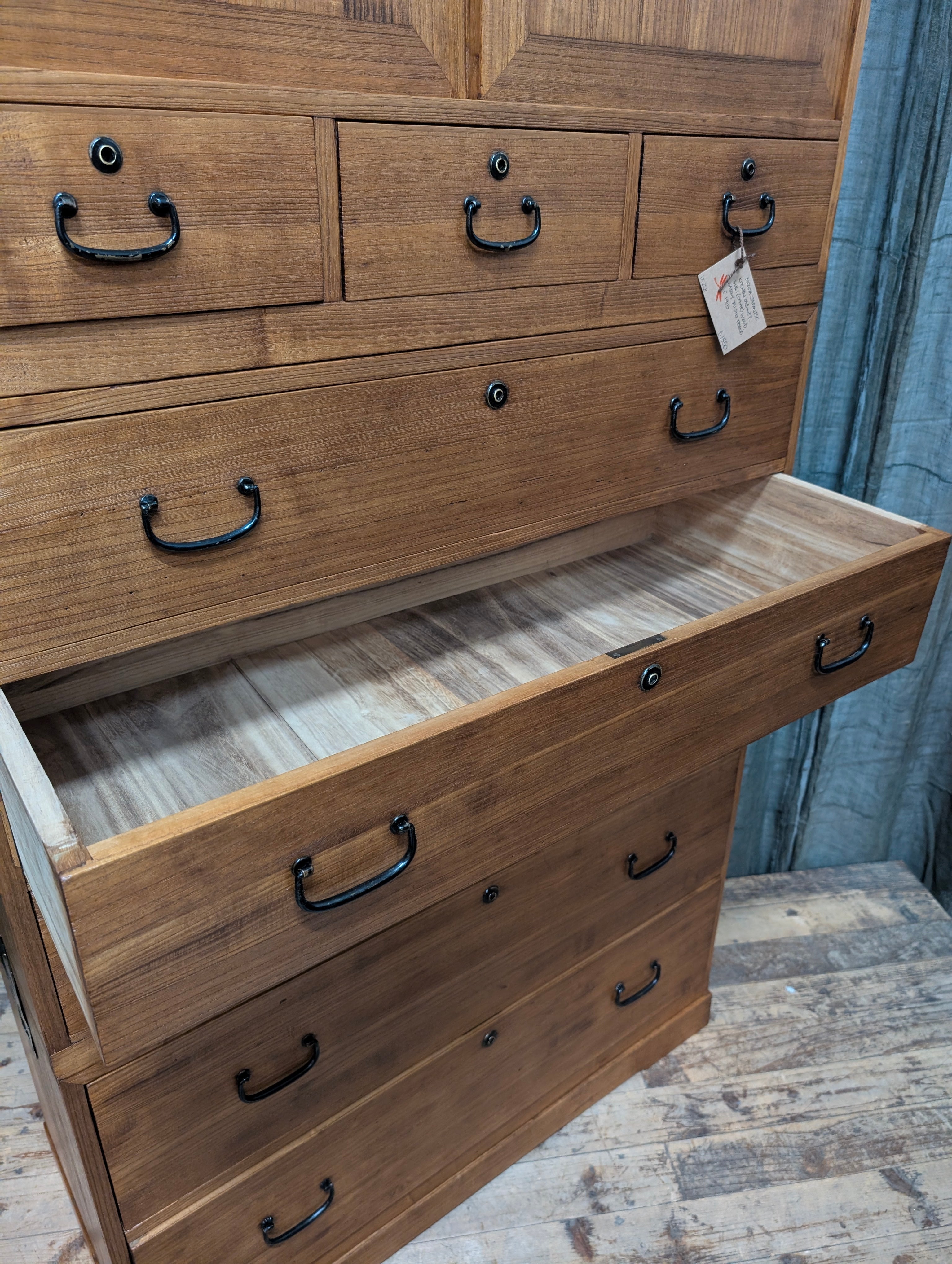 Japanese Three-Piece Kimono Chest of Drawers - Paulownia | Midcentury