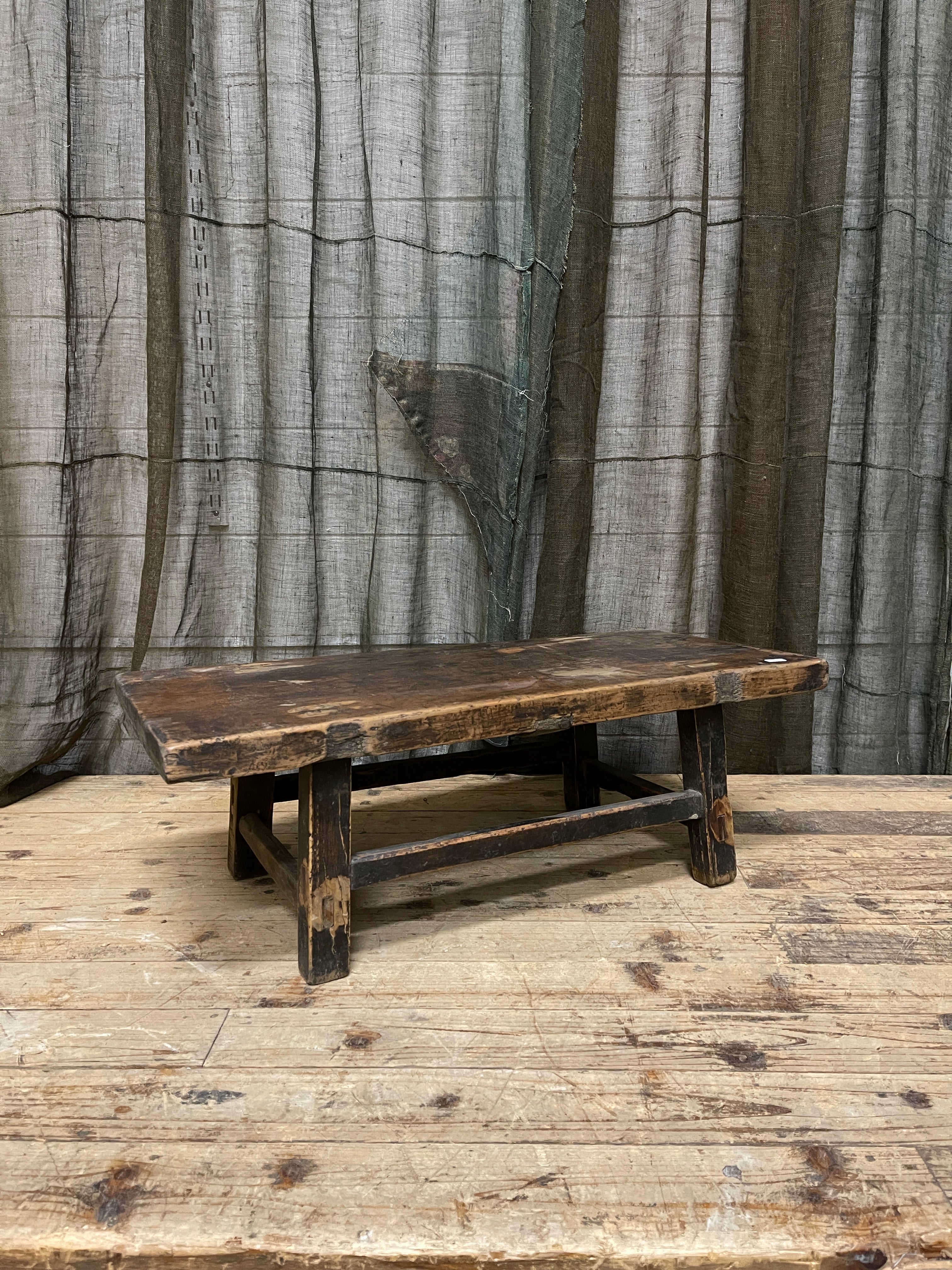 Small Antique Chinese Side Table, Elm