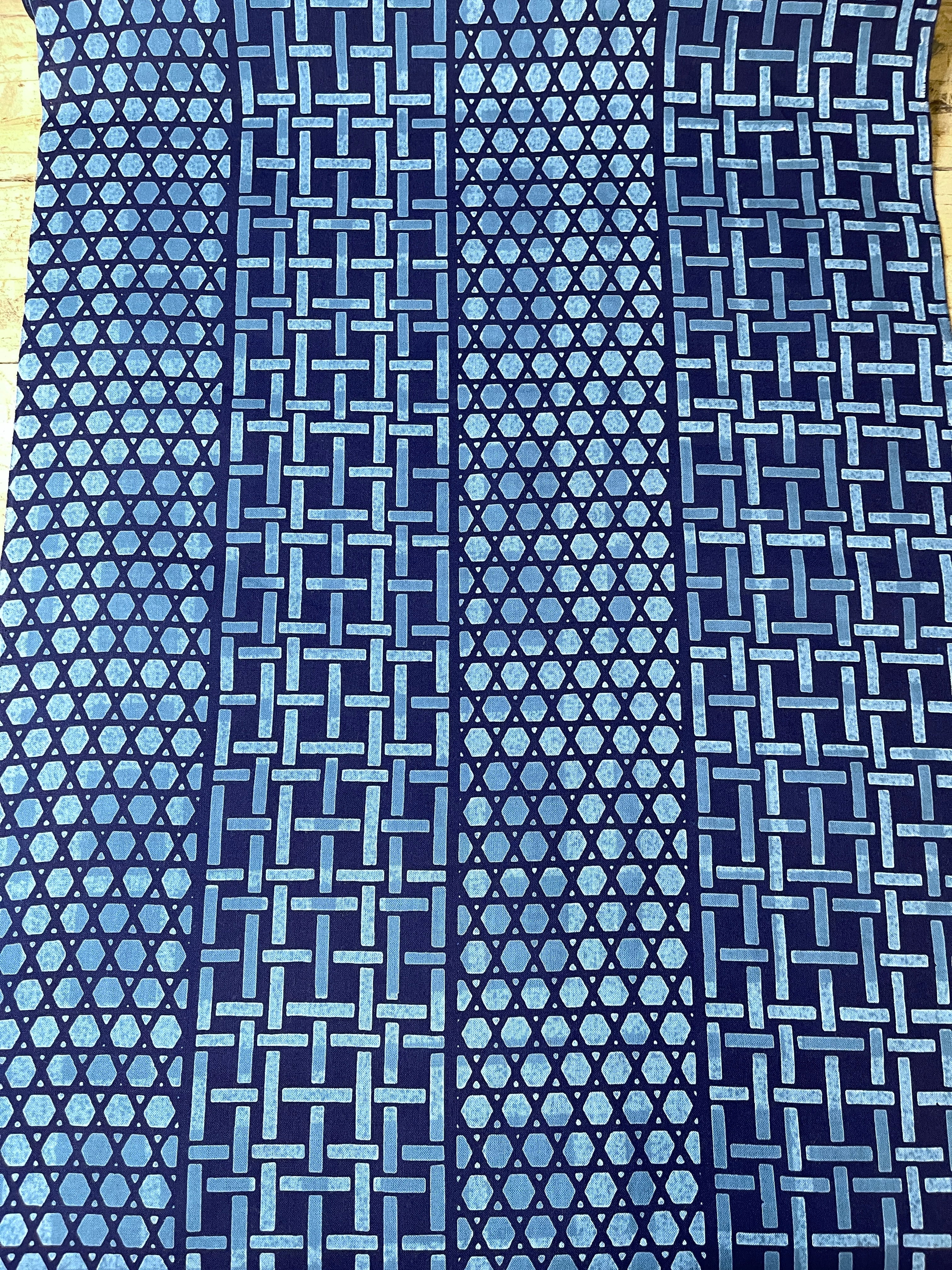 Japanese Yukata Cotton Fabric, Indigo & Blue