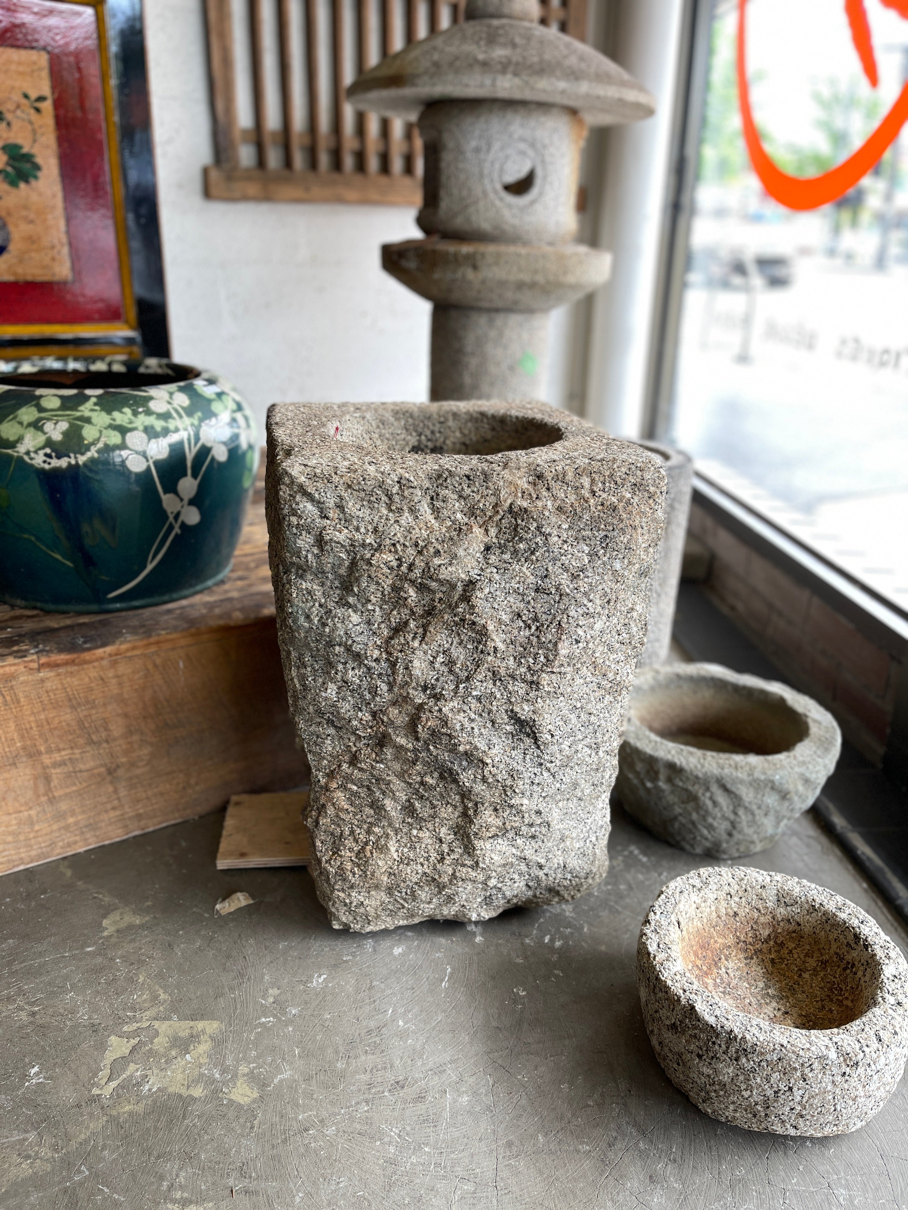 Japanese Chozubachi, Stone Water Basin - Granite | Meiji