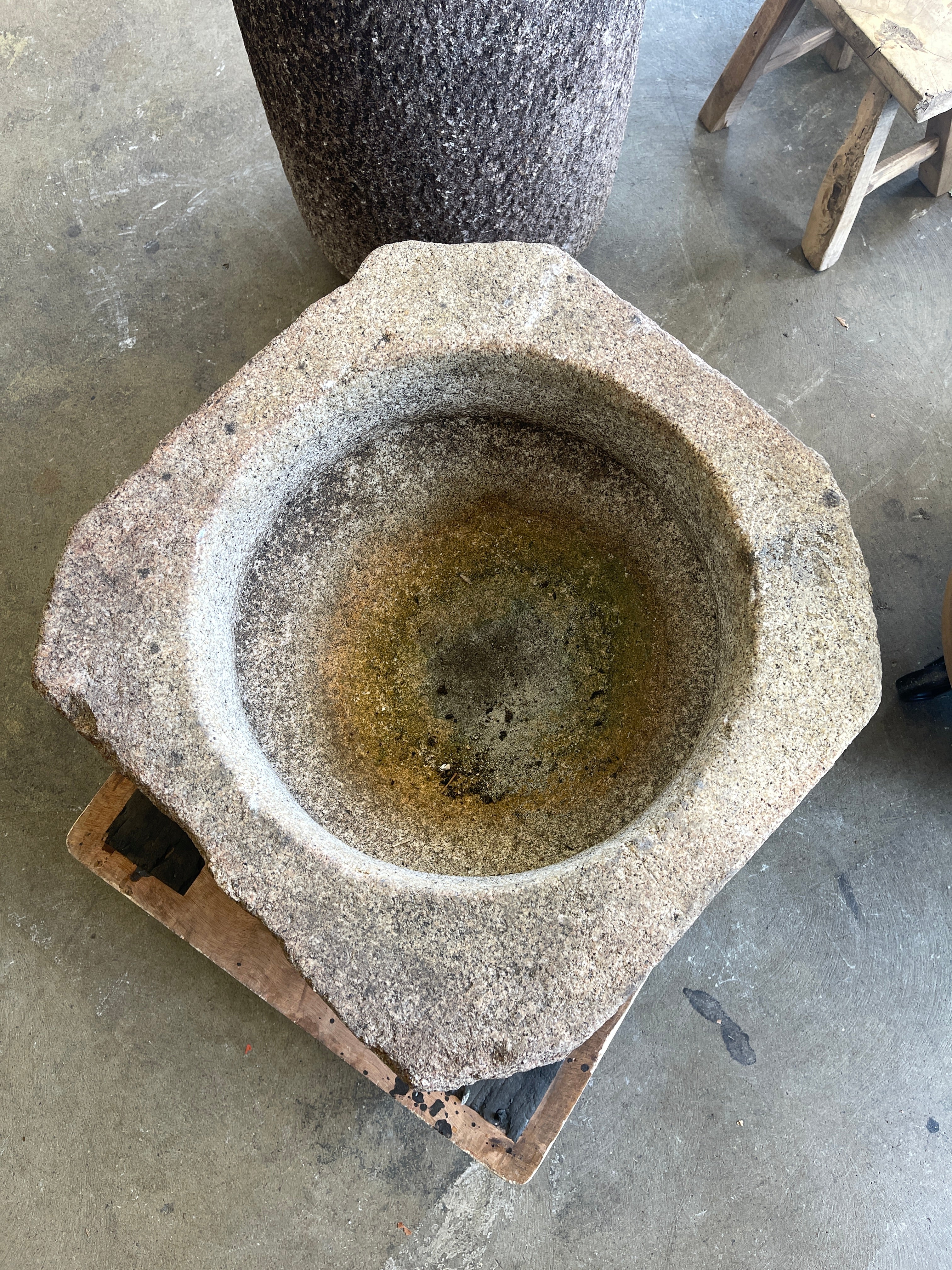 Japanese Chozubachi, Stone Water Basin - Granite | Meiji