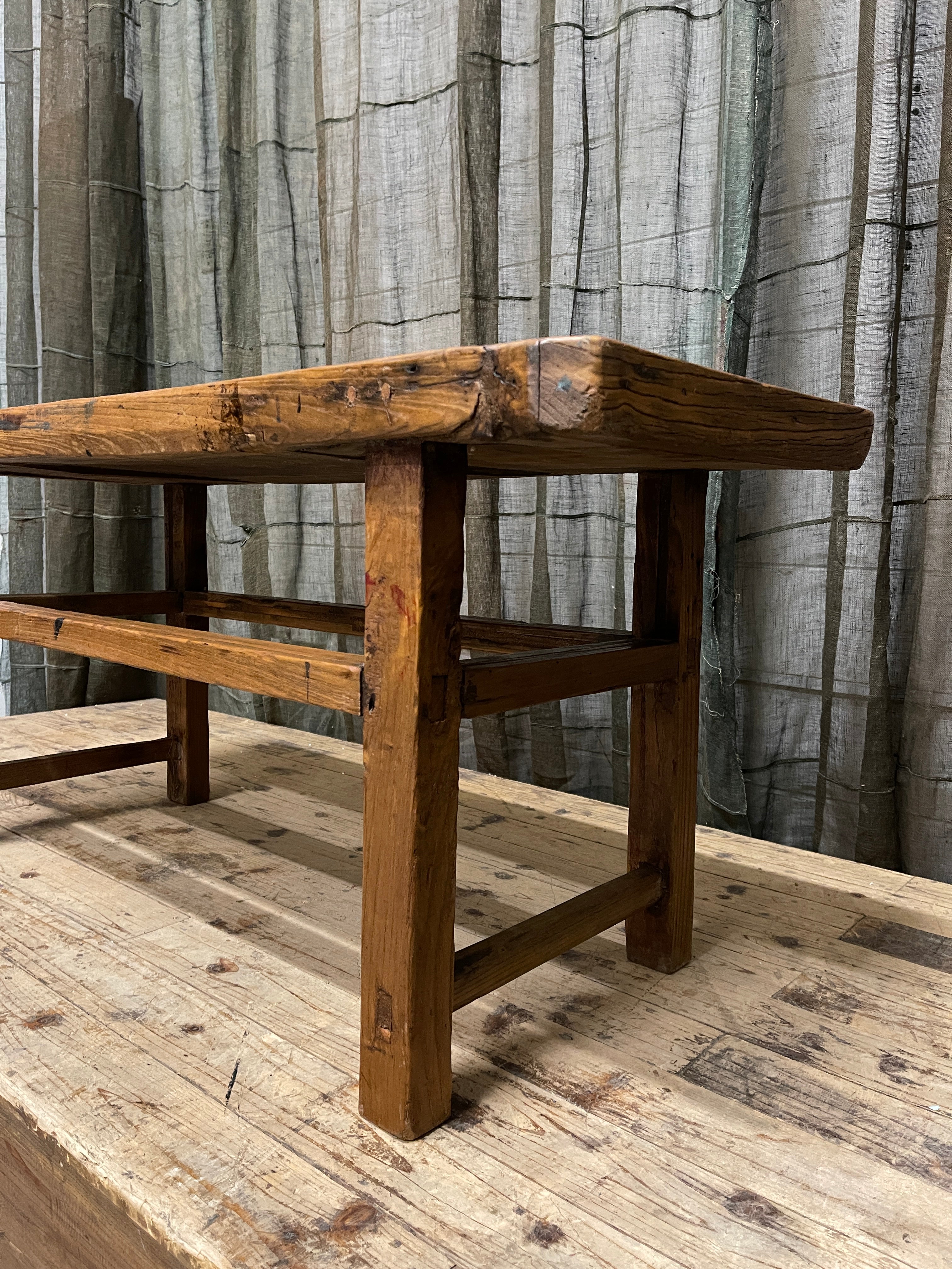 Vintage Chinese Bench, Recycled Elm