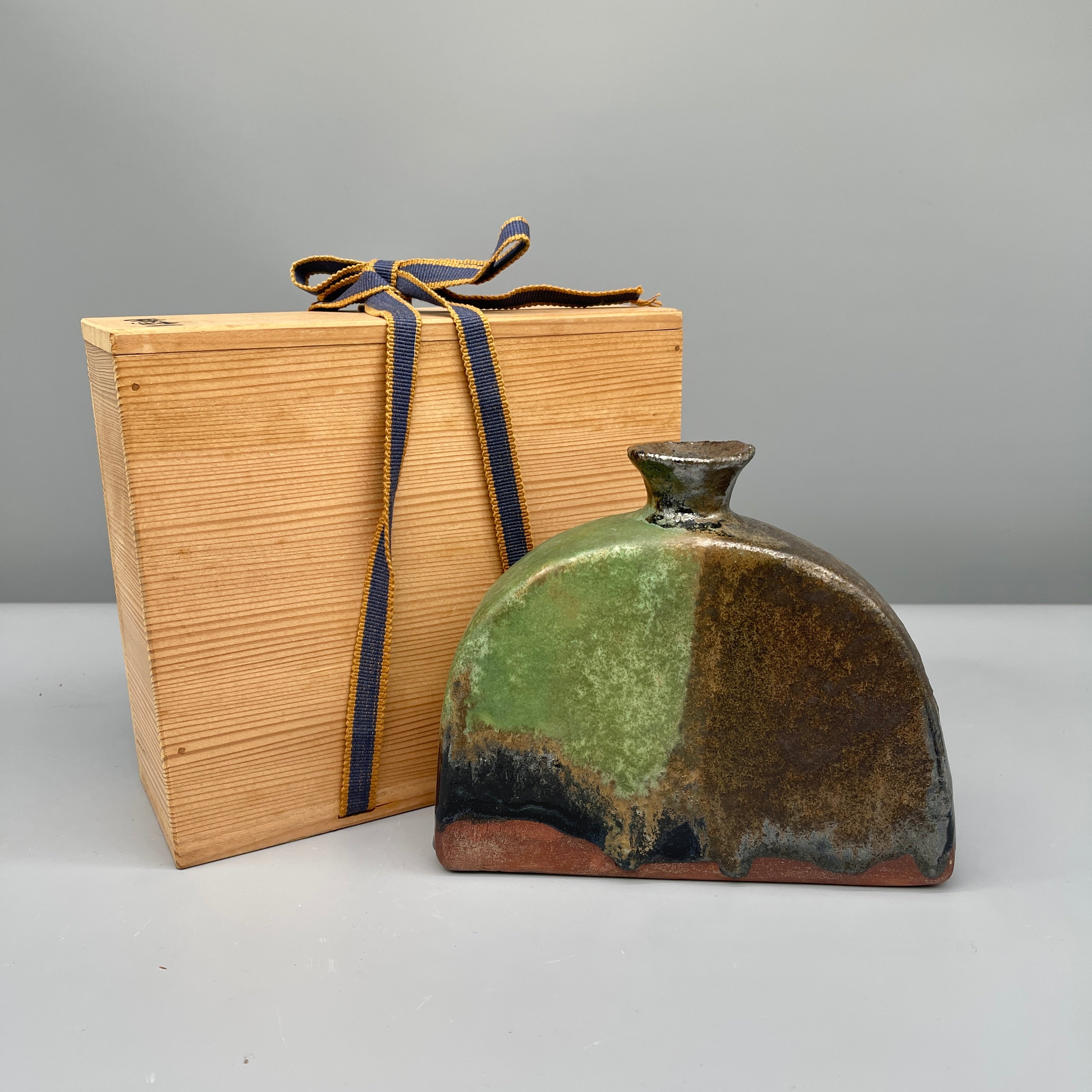 Vintage Japanese Ikebana Vase - Bizen Ware