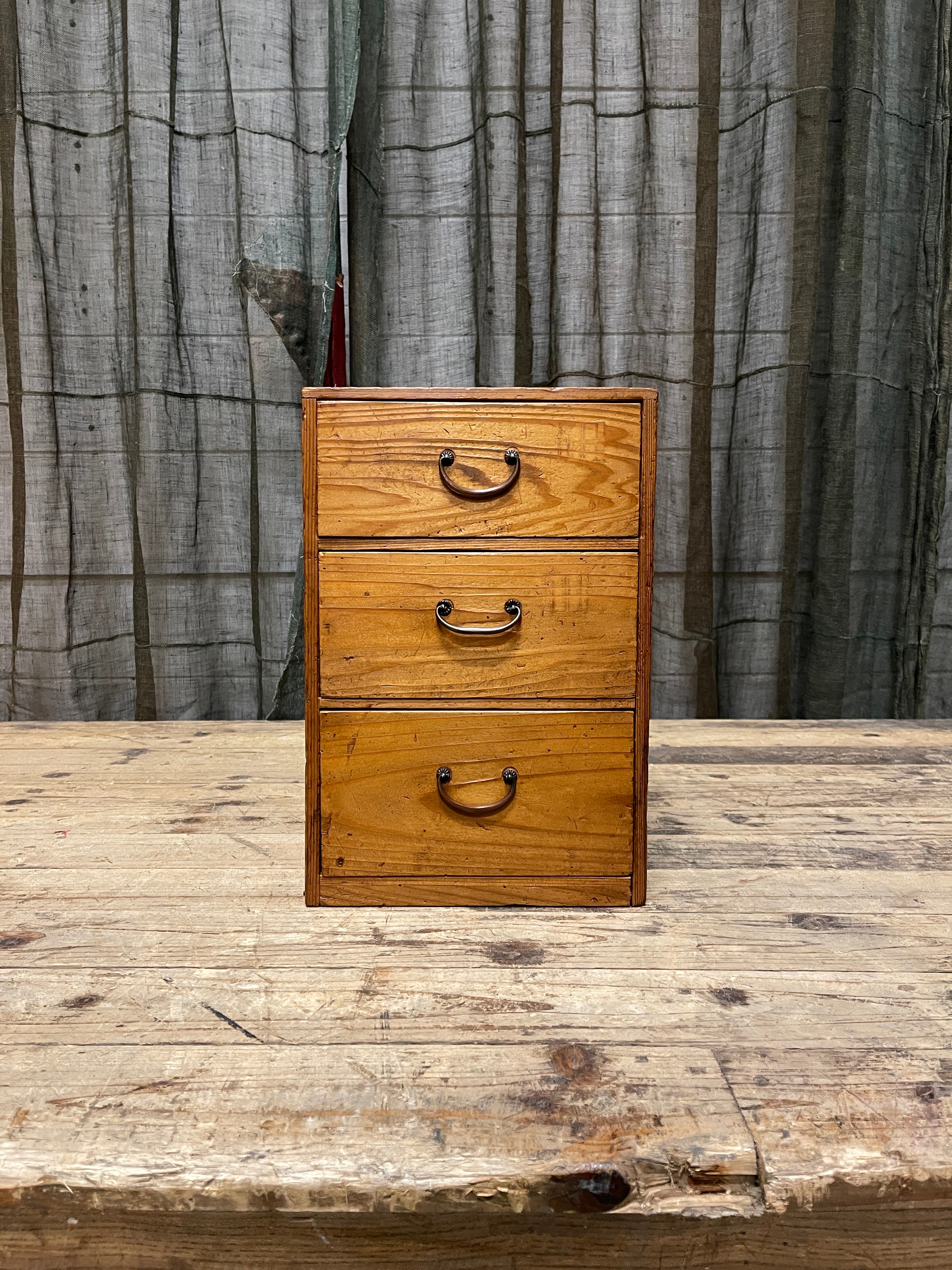 Japanese 3 Drawer Document Box - Cypress | Meiji