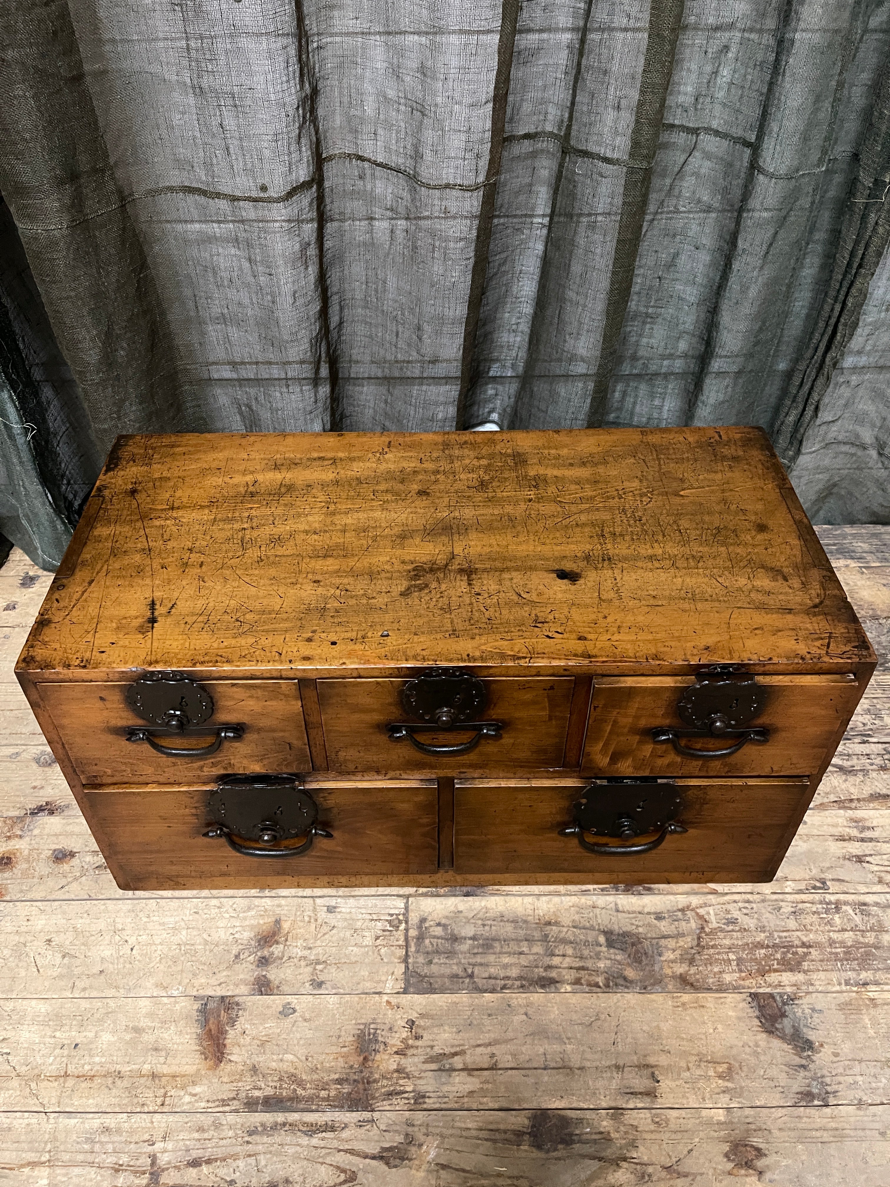 Antique Japanese Merchant's 5 Drawer Document Chest - Cypress | Meiji, late 19th Century