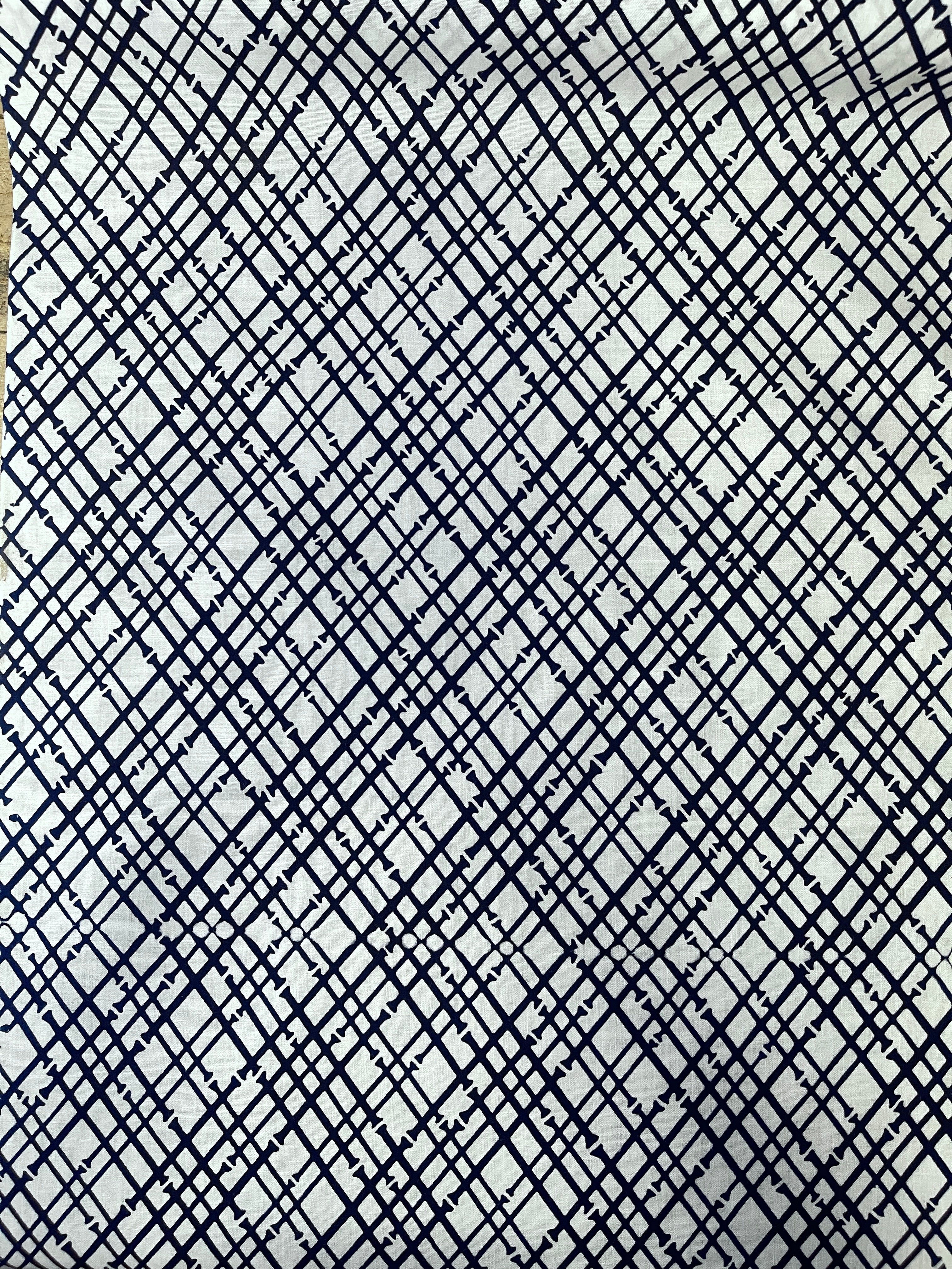 Japanese Yukata Cotton Fabric, Indigo & White