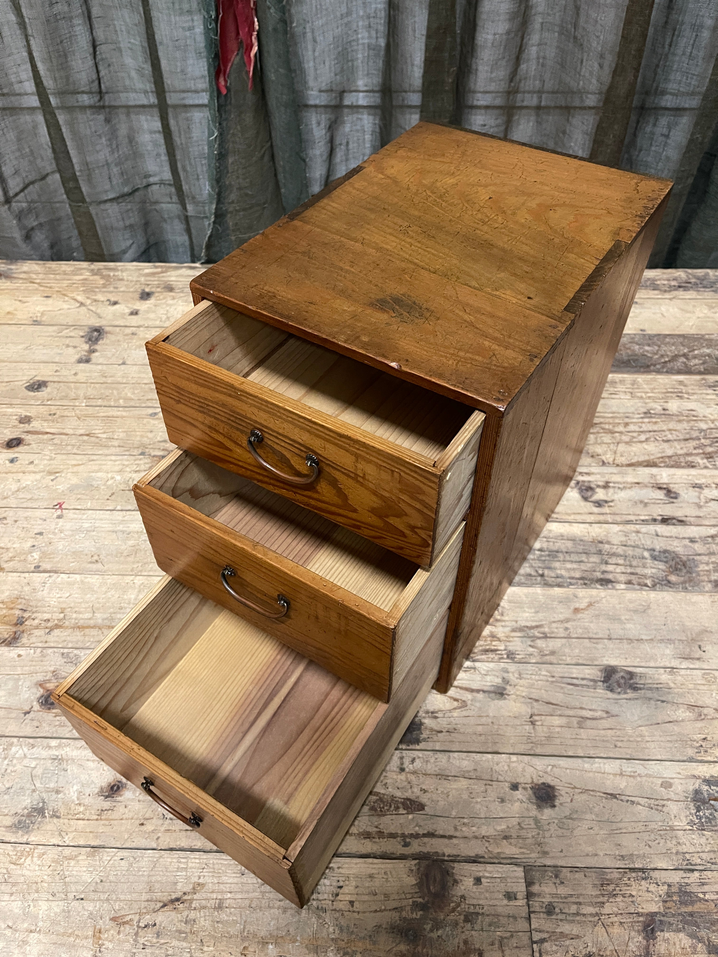 Japanese 3 Drawer Document Box - Cypress | Meiji