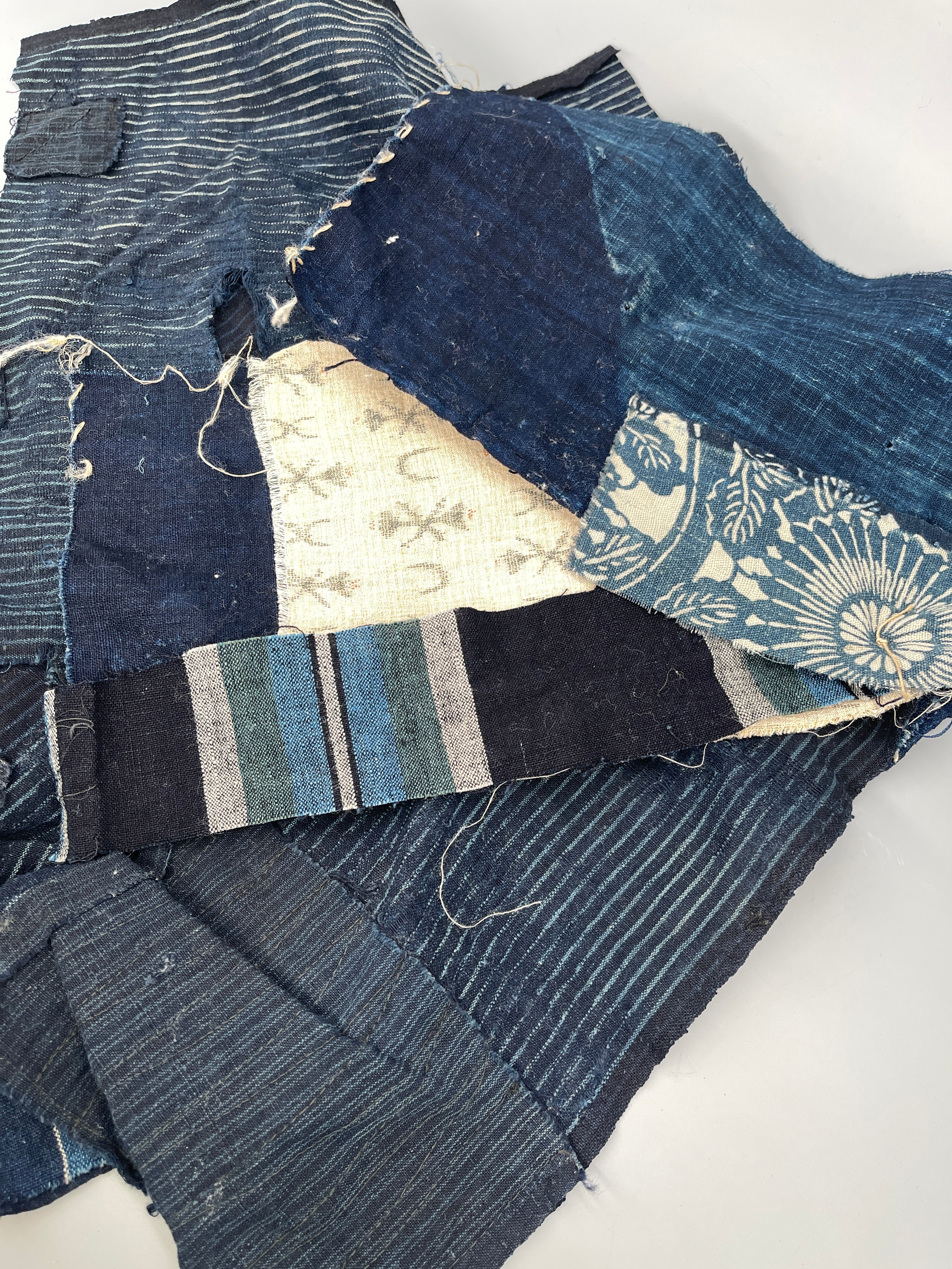 Vintage Japanese Indigo Boro Fabric Bundle