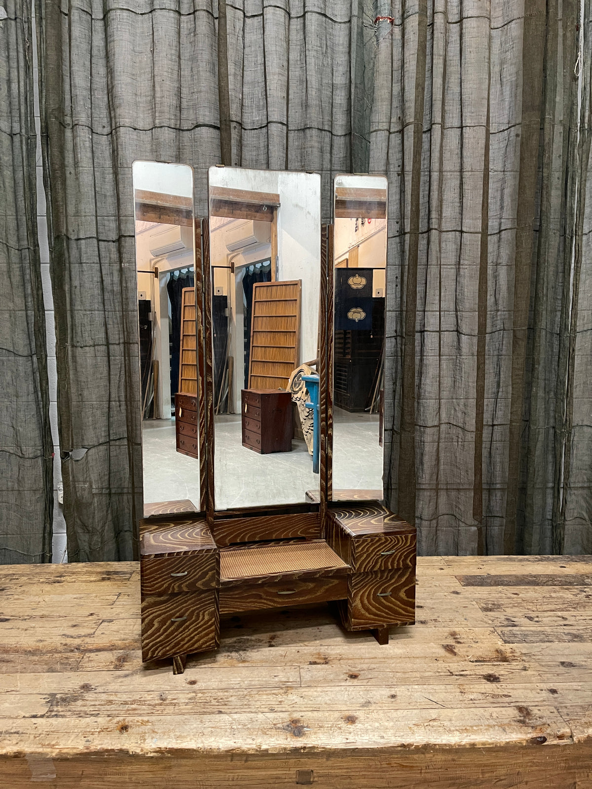 Japanese Mirror Chest Kyo Dai | Showa
