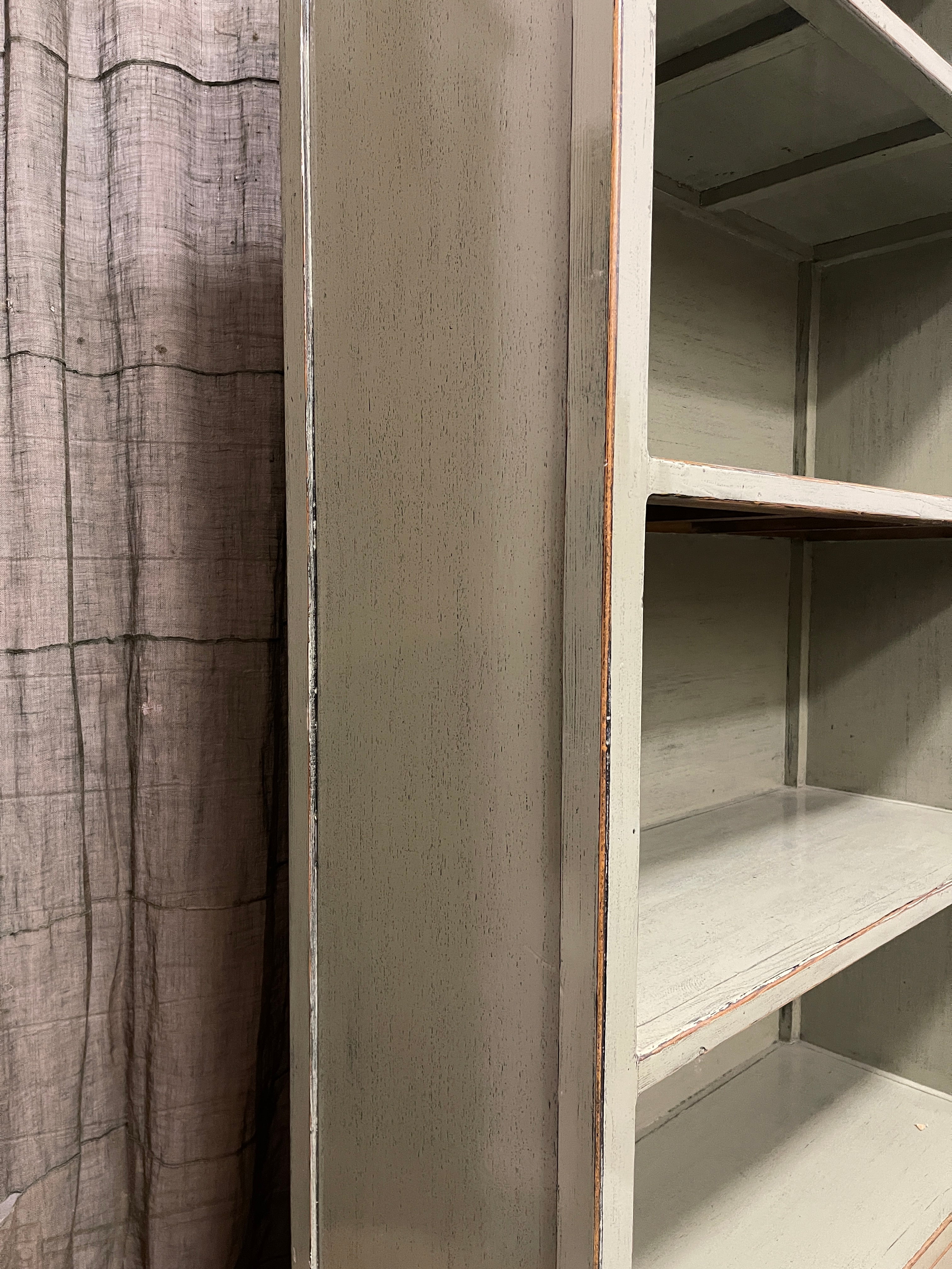 Chinese Sage Green Lacquered Bookshelf