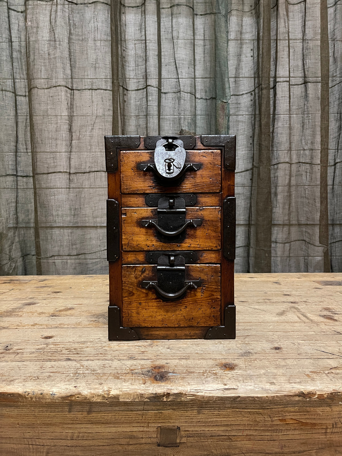 Rare Japanese Police Document Chest - Cypress | Meiji