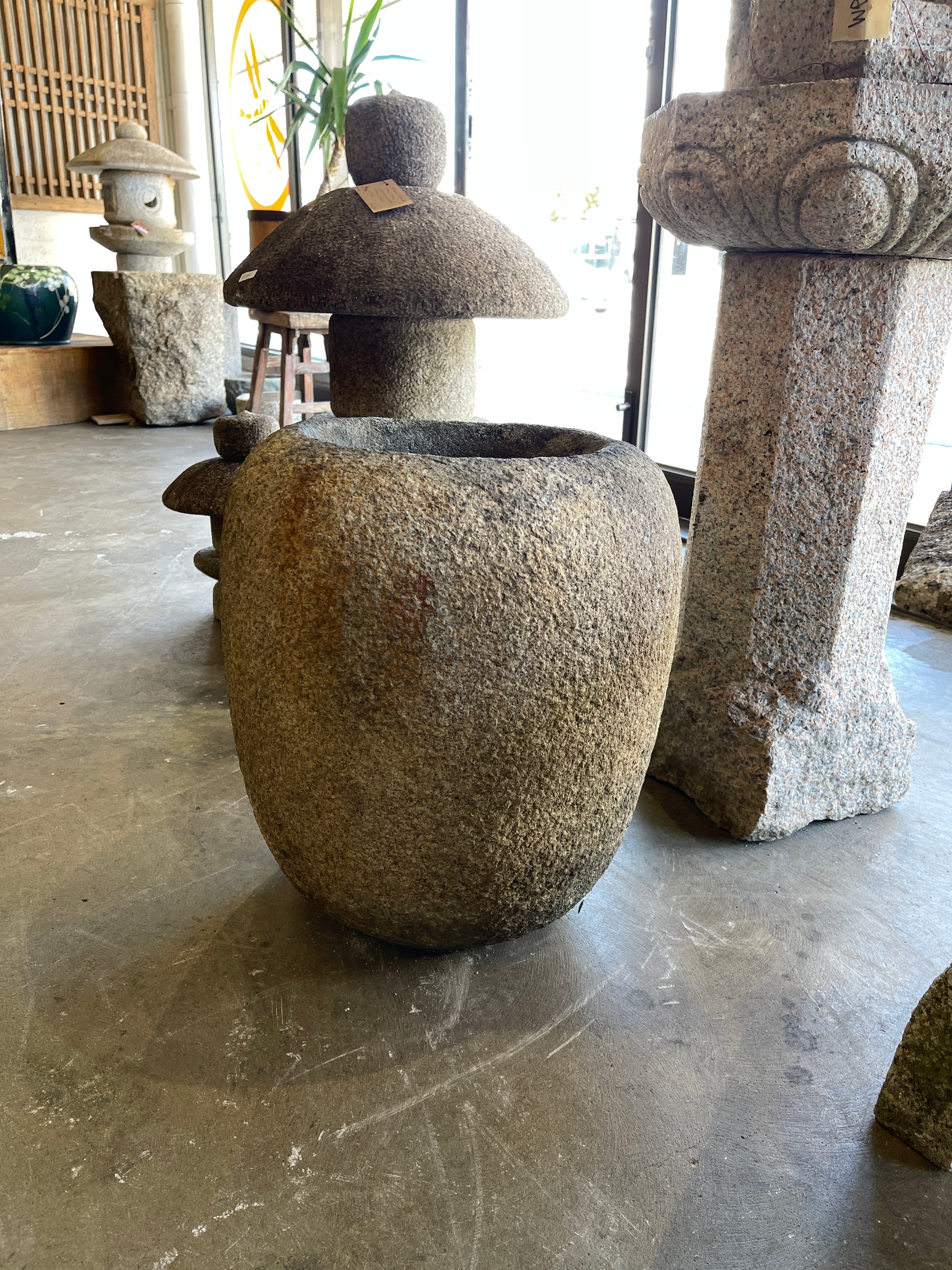 Japanese Chozubachi, Stone Water Basin - Granite | Meiji