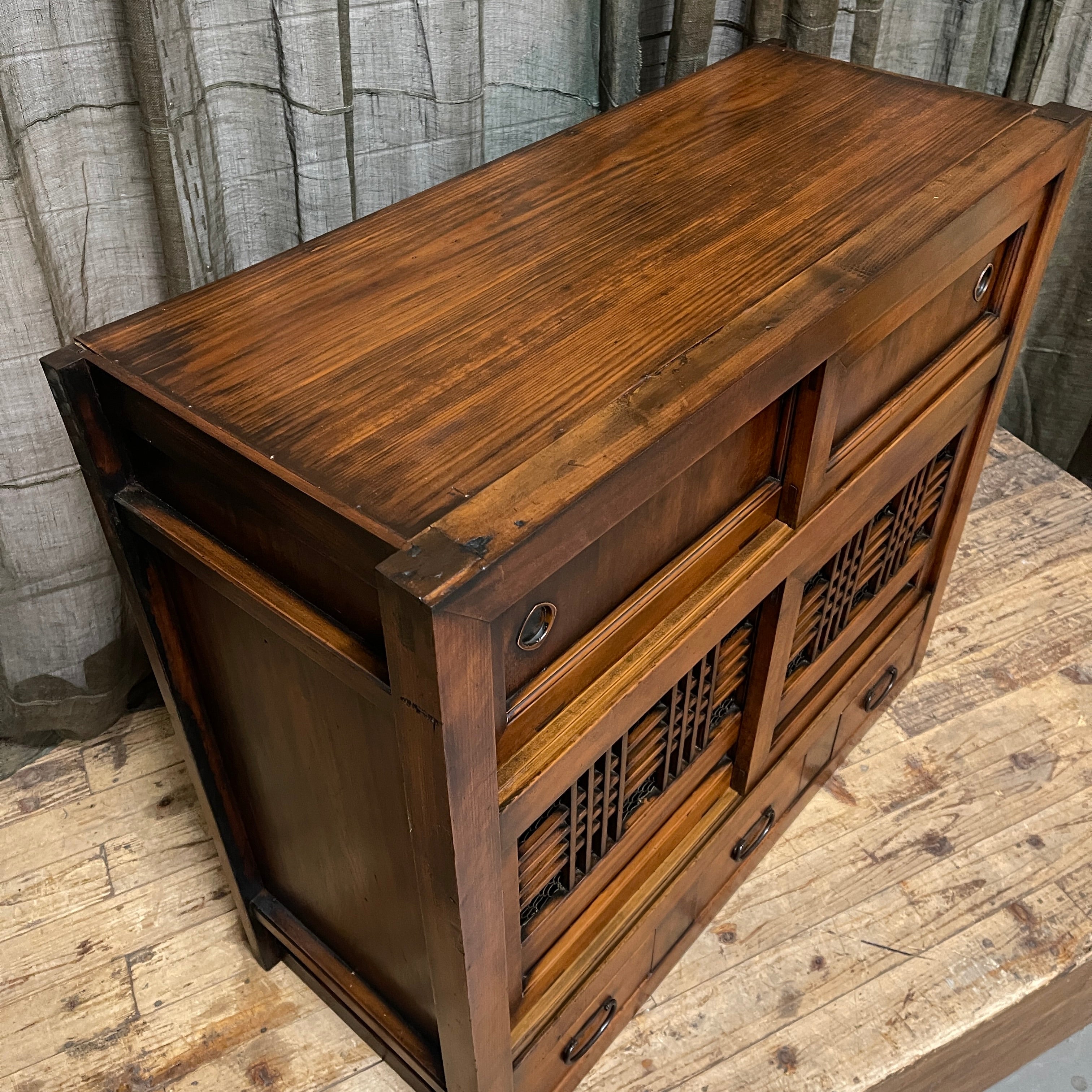 Antique Japanese Sideboard - Elm & Cedar & Cypress