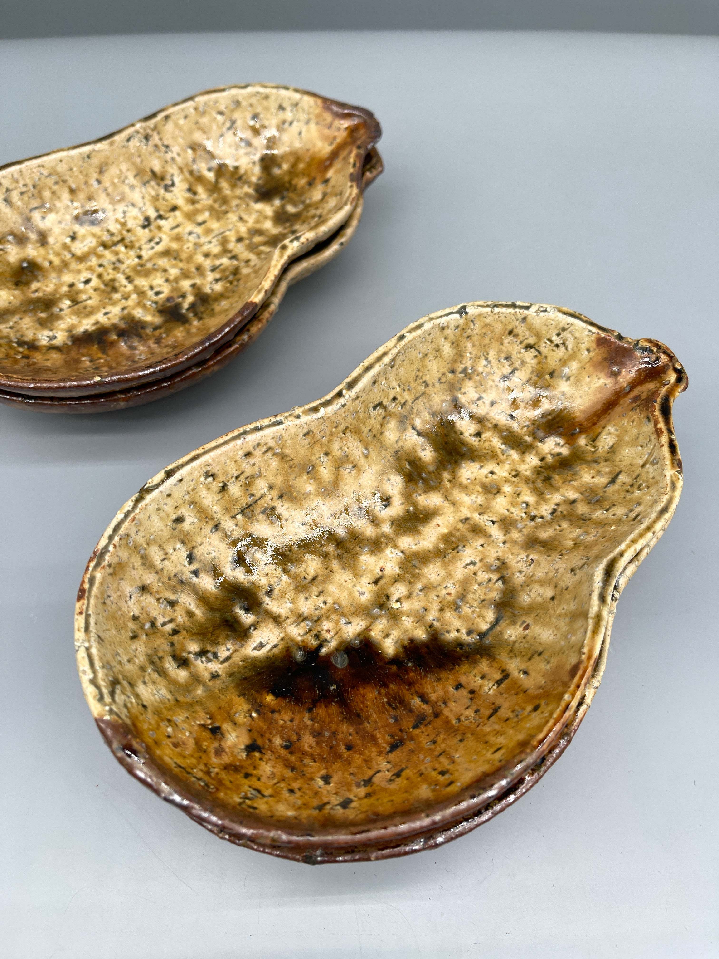 Set of Five Vintage Japanese Side Plates, Gourd Shape