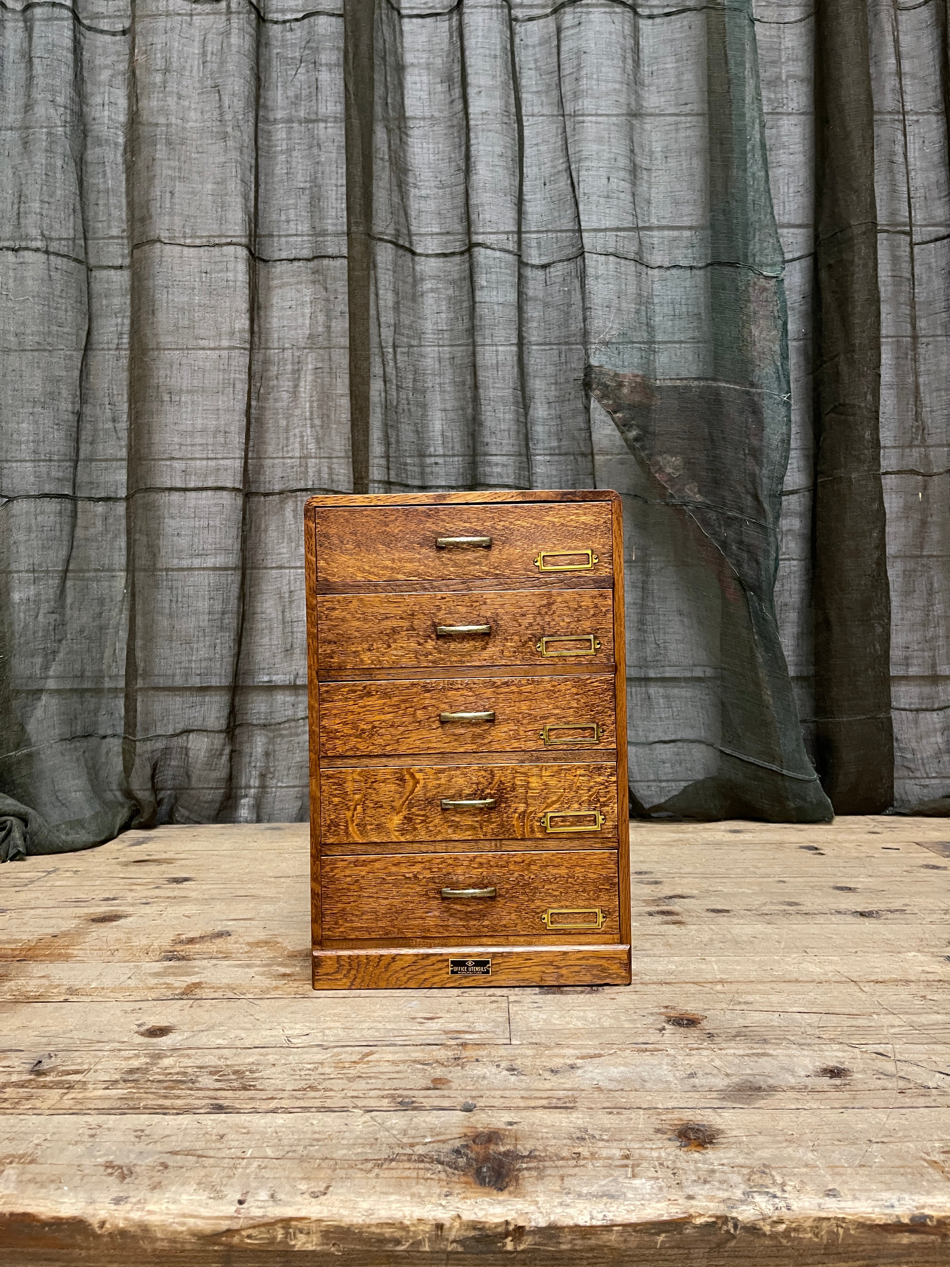 Vintage Japanese Document Drawers - Oak | Midcentury