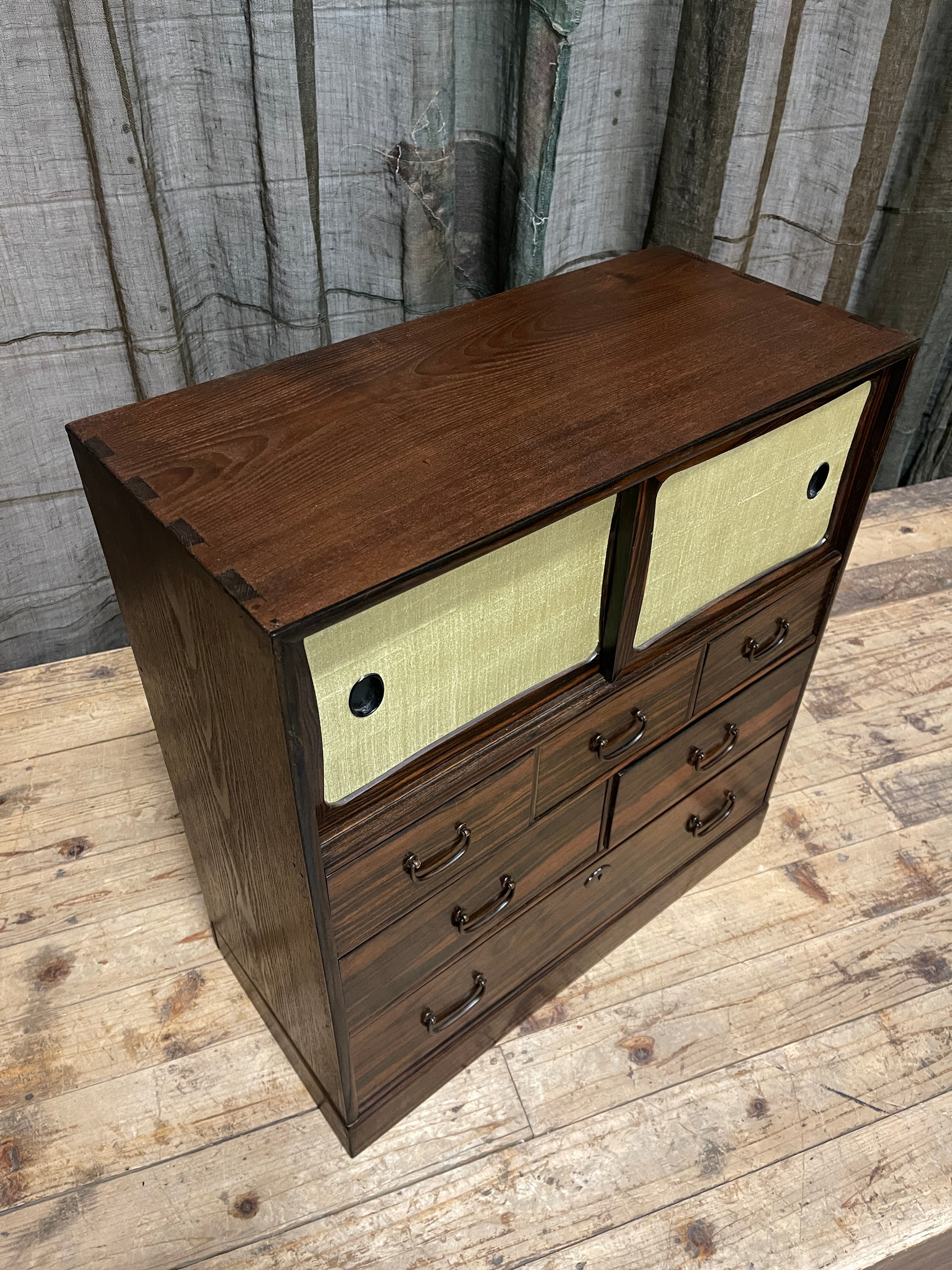 Cha Dansu, Japanese Tea Cabinet - Elm | Midcentury
