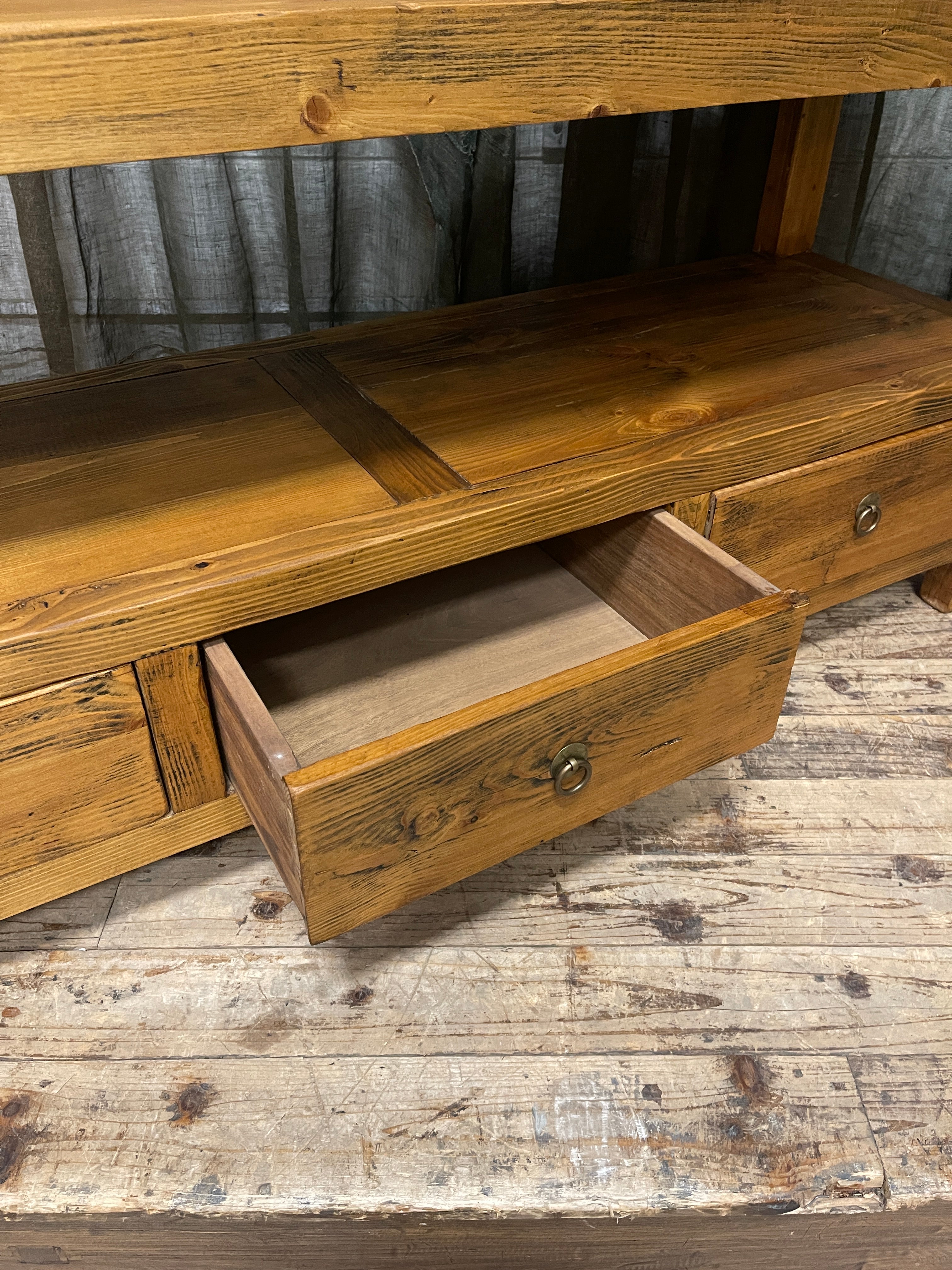 Low Chinese Timber Cabinet, Recycled Cypress Wood