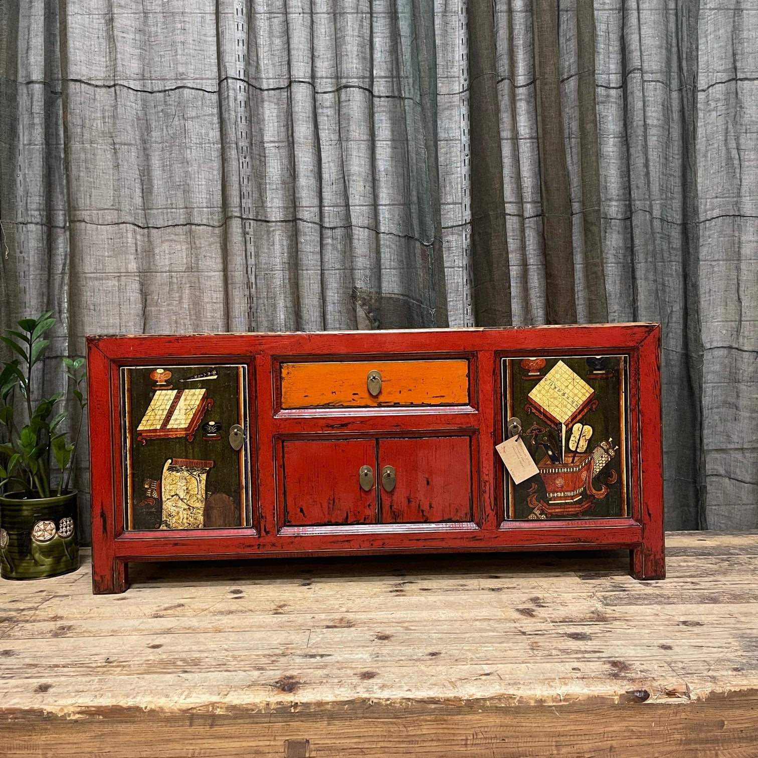 Chinese Provincial Style Cabinet - Red Lacquer