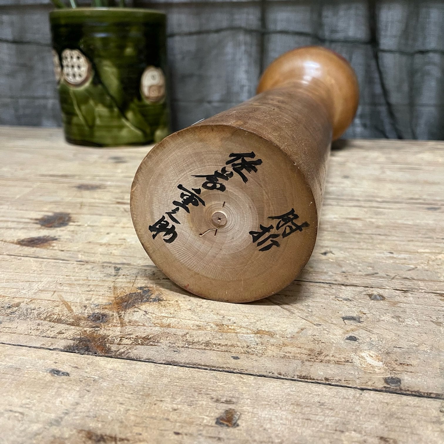 Vintage Large Kokeshi Doll with Floral Motif
