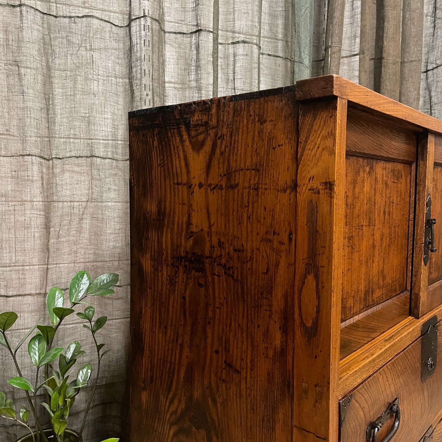 Antique Japanese Storage Cabinet - Elm & Cedar | Meiji, late 1800's