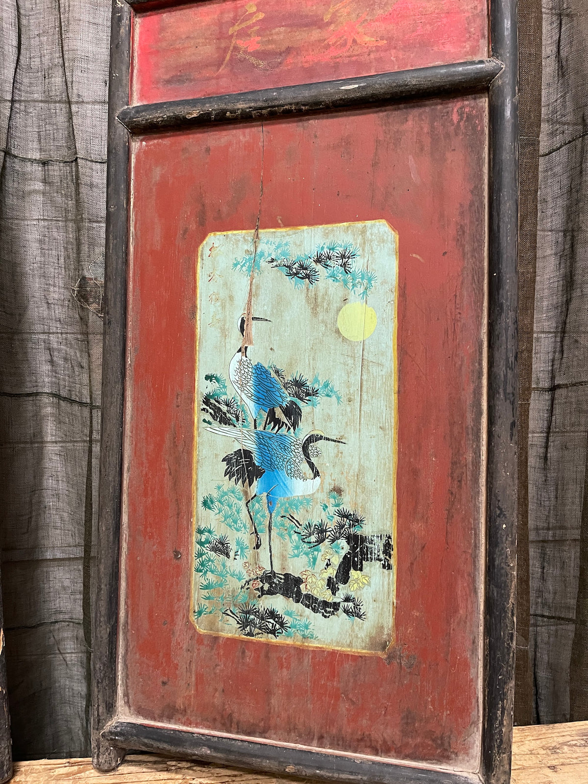 Antique Chinese Red Painted Doors, Pair - Early 20th Century