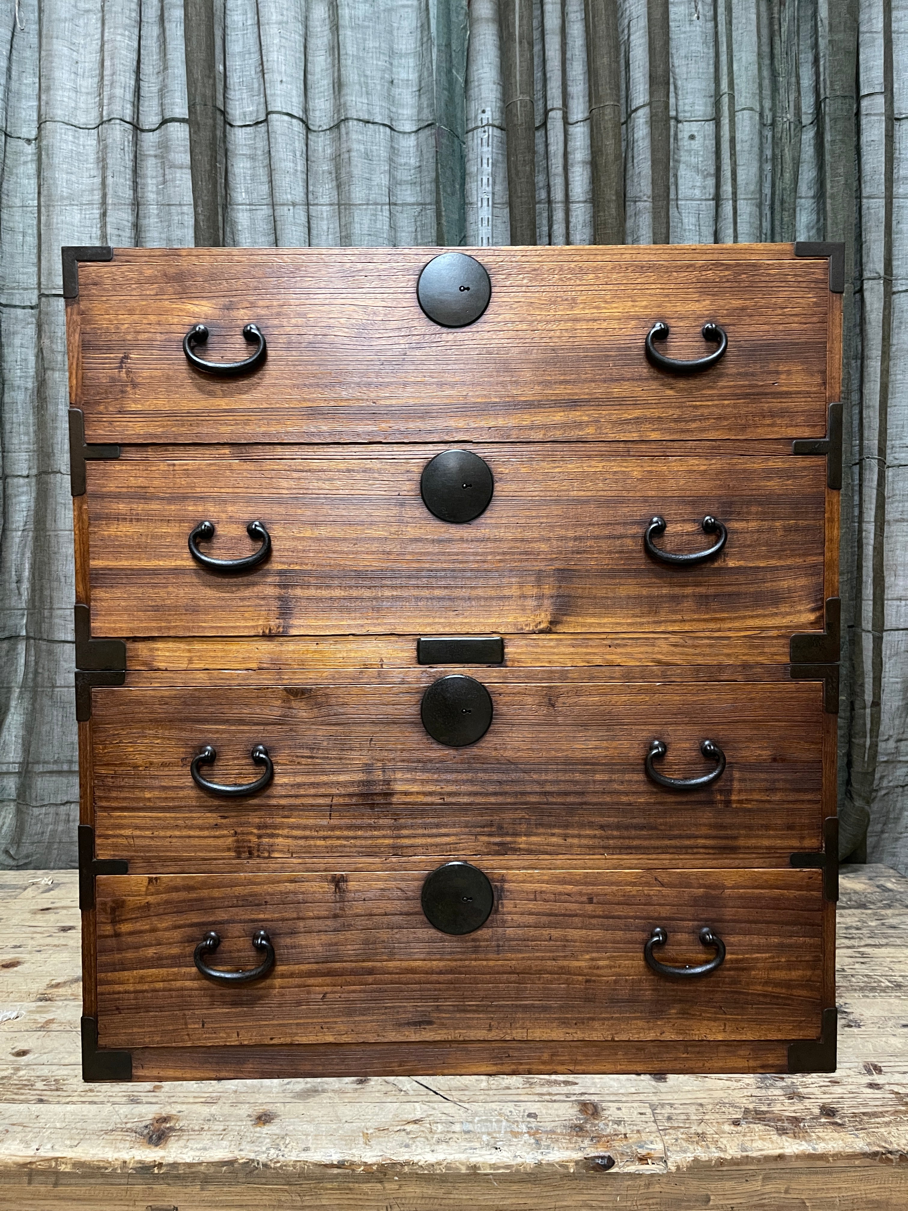 Japanese Kimono Storage Chest-on-Chest, Isho Dansu - Paulownia | Meiji