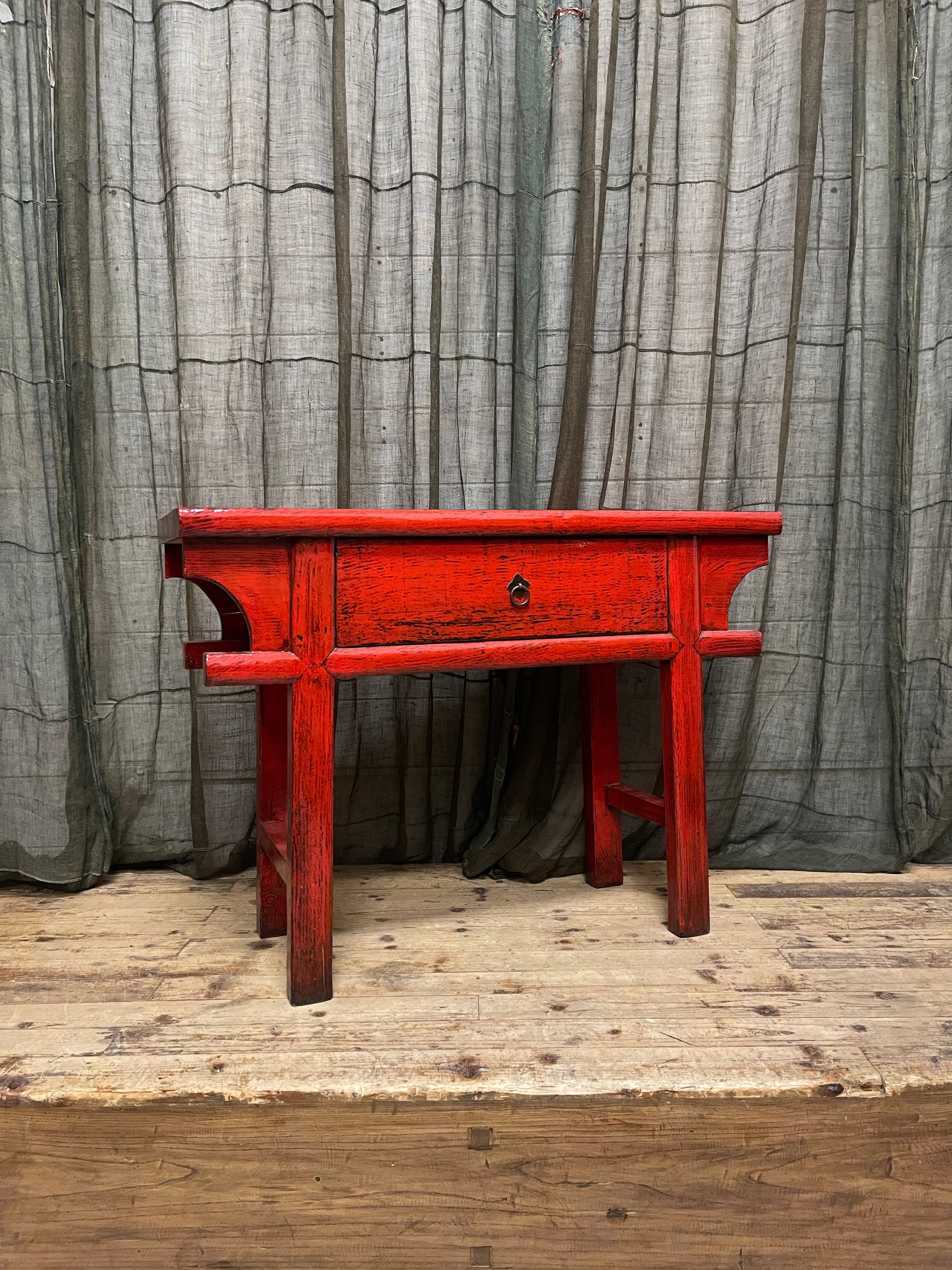 Chinese Red Lacquered Hall Table