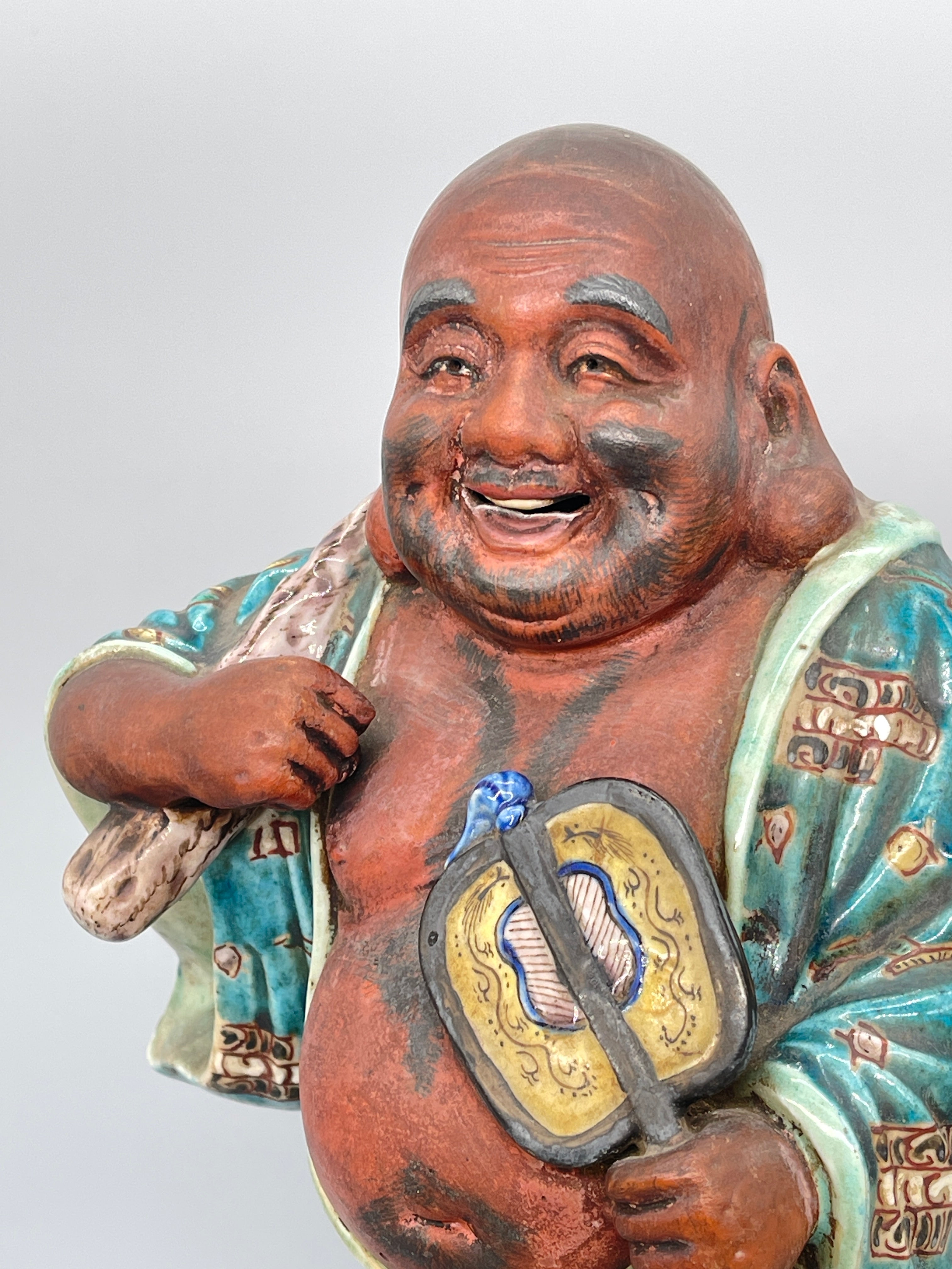Japanese Kutani Statue of Hotei - Porcelain