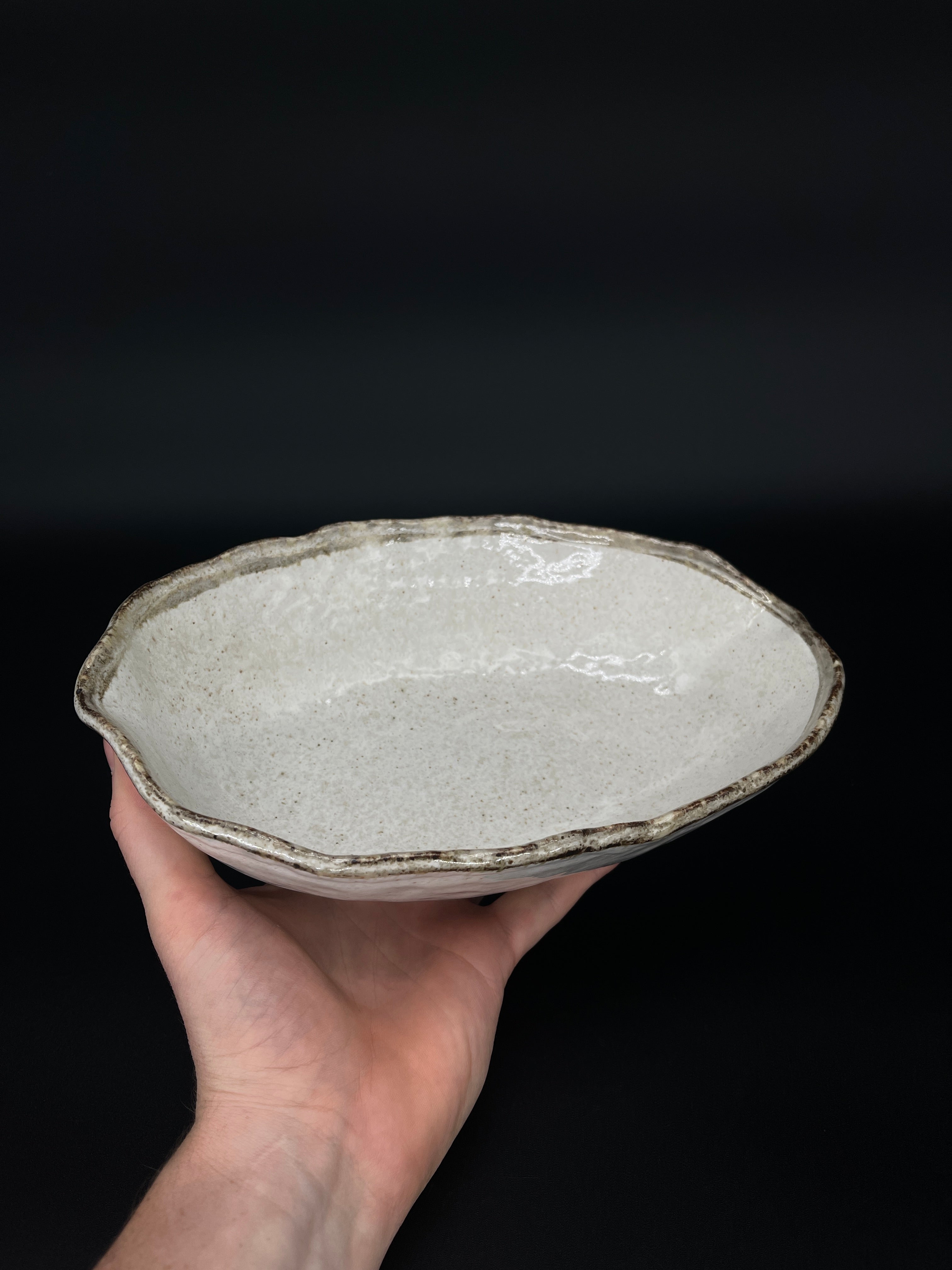 Contemporary Japanese Serving Bowl - Off White